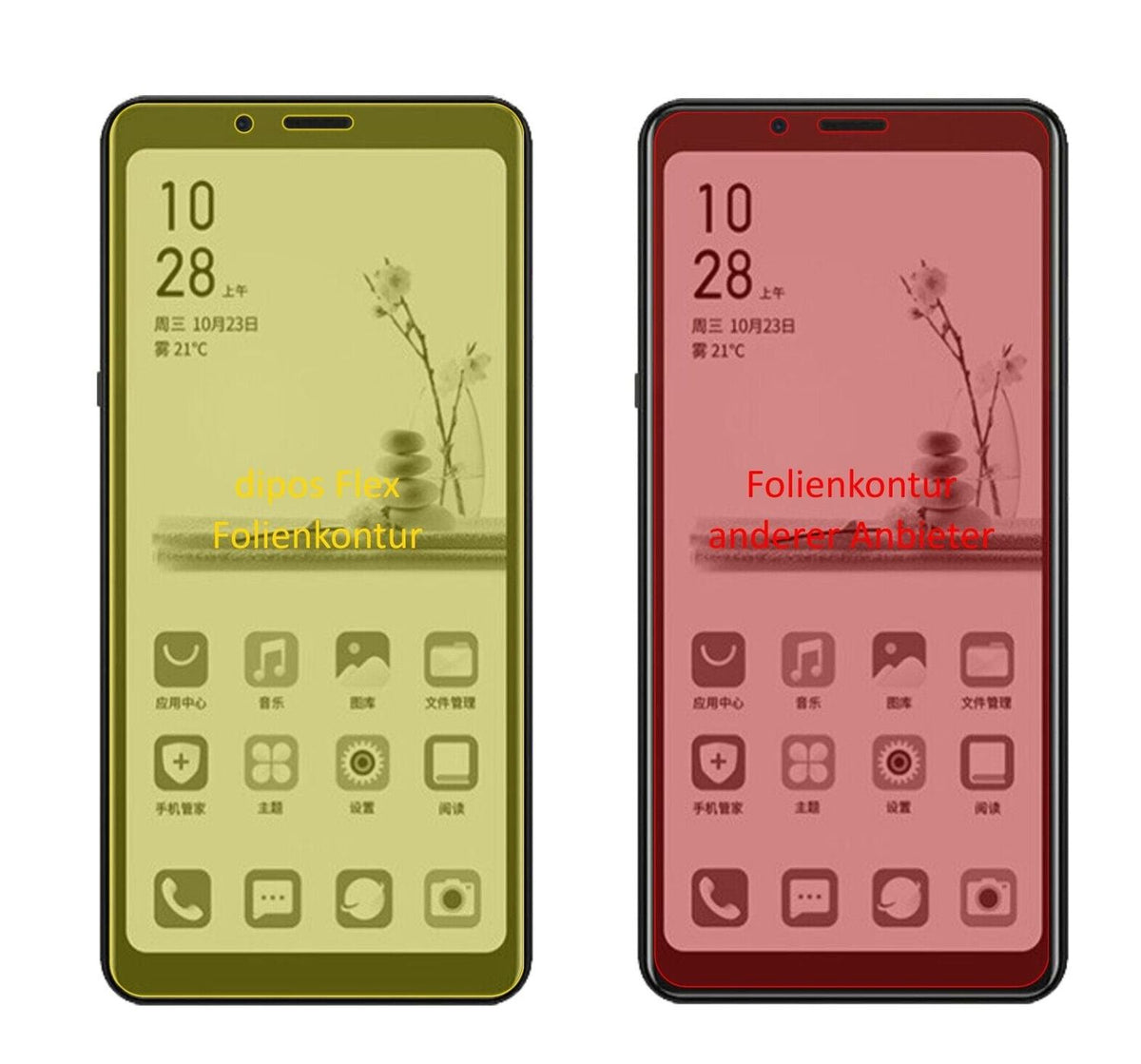 2x Screen Protector for HiSense A5 Protective Film covers 100% dipos Flex
