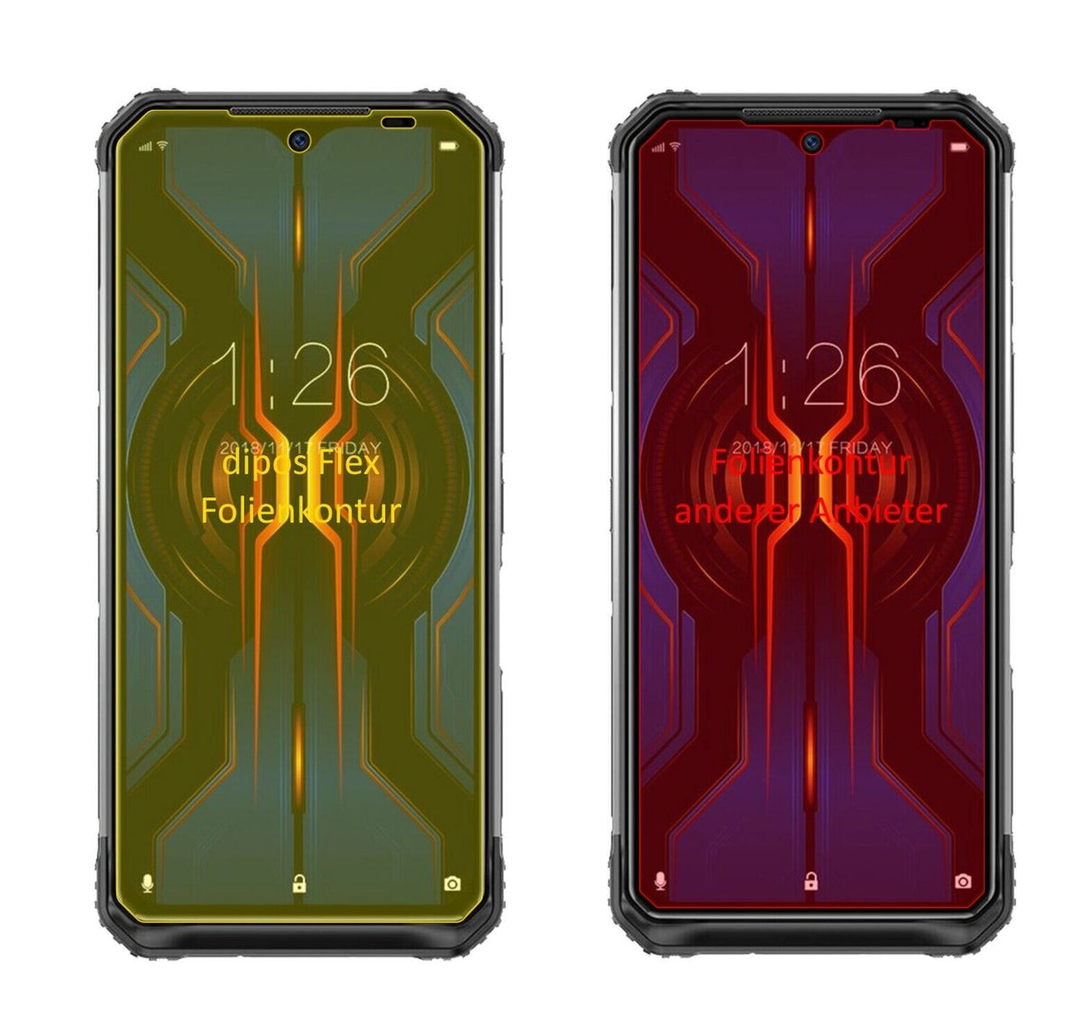 2x Screen Protector for Doogee S95 Pro Protective Film covers 100% dipos Flex
