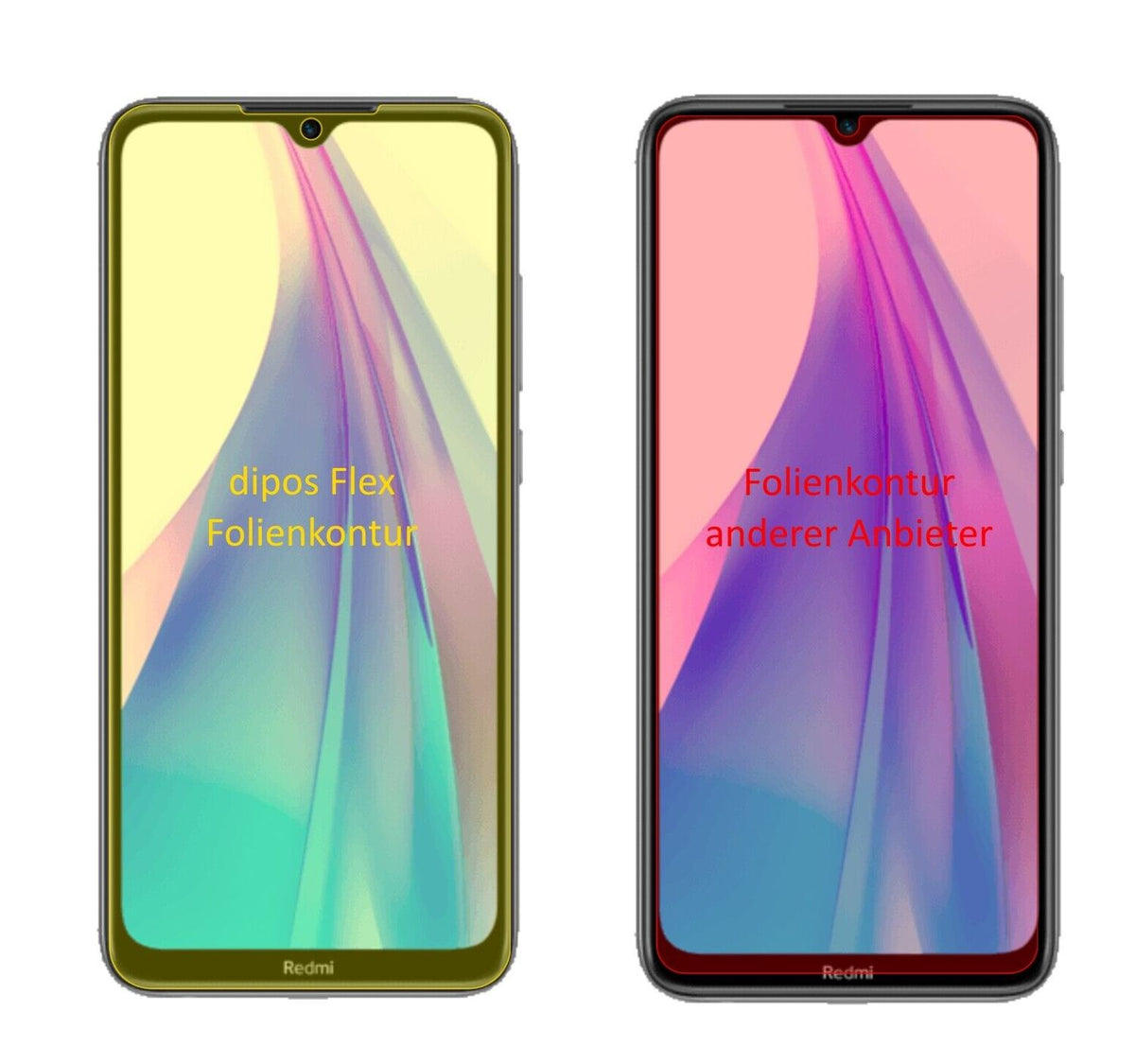 2x Full Cover Screen Protector for Xiaomi Redmi Note 8T – Covers Curved Edges | dipos