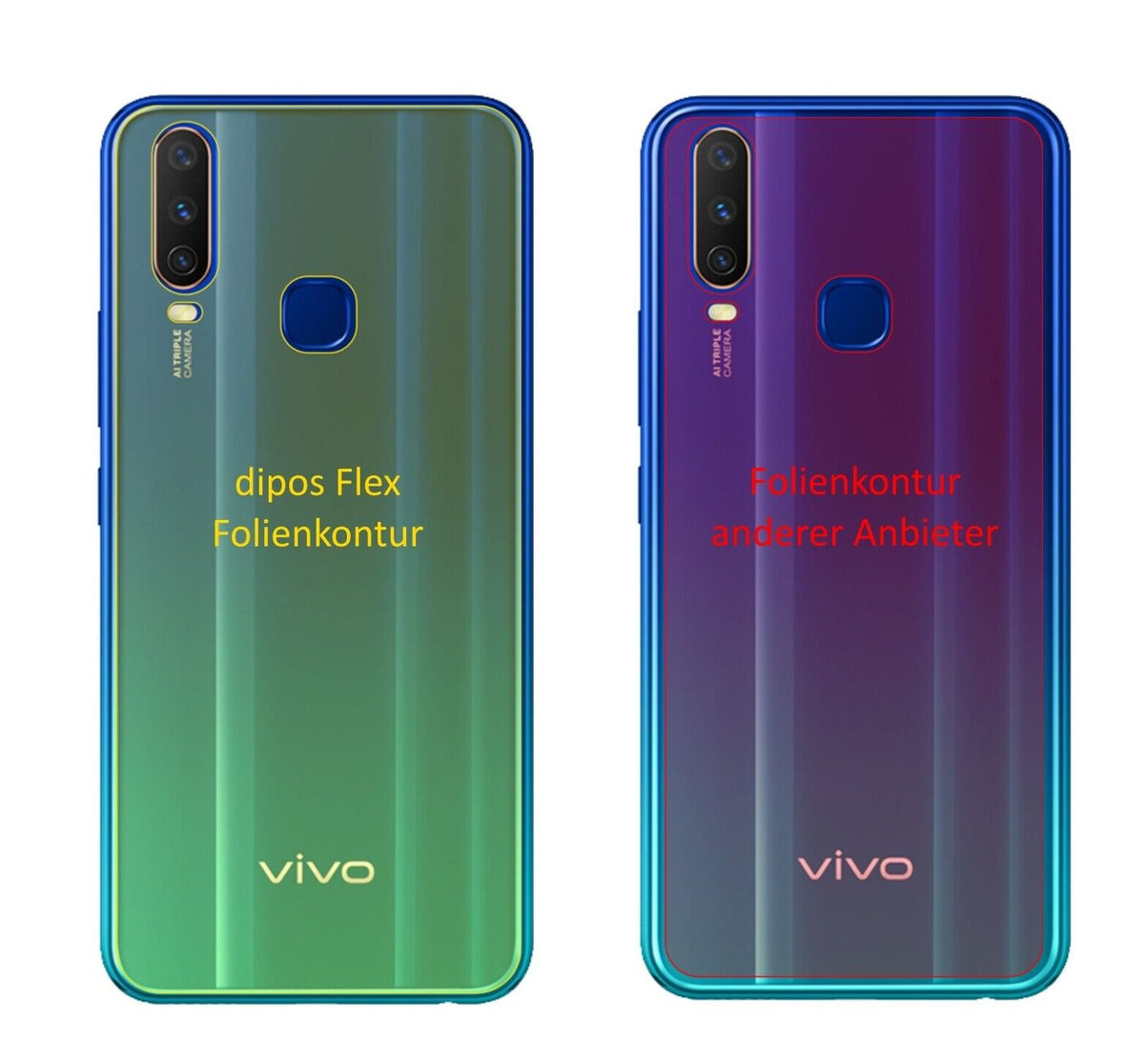 dipos FLEX 2x Clear Screen Protector for Vivo Y12 Rückseite