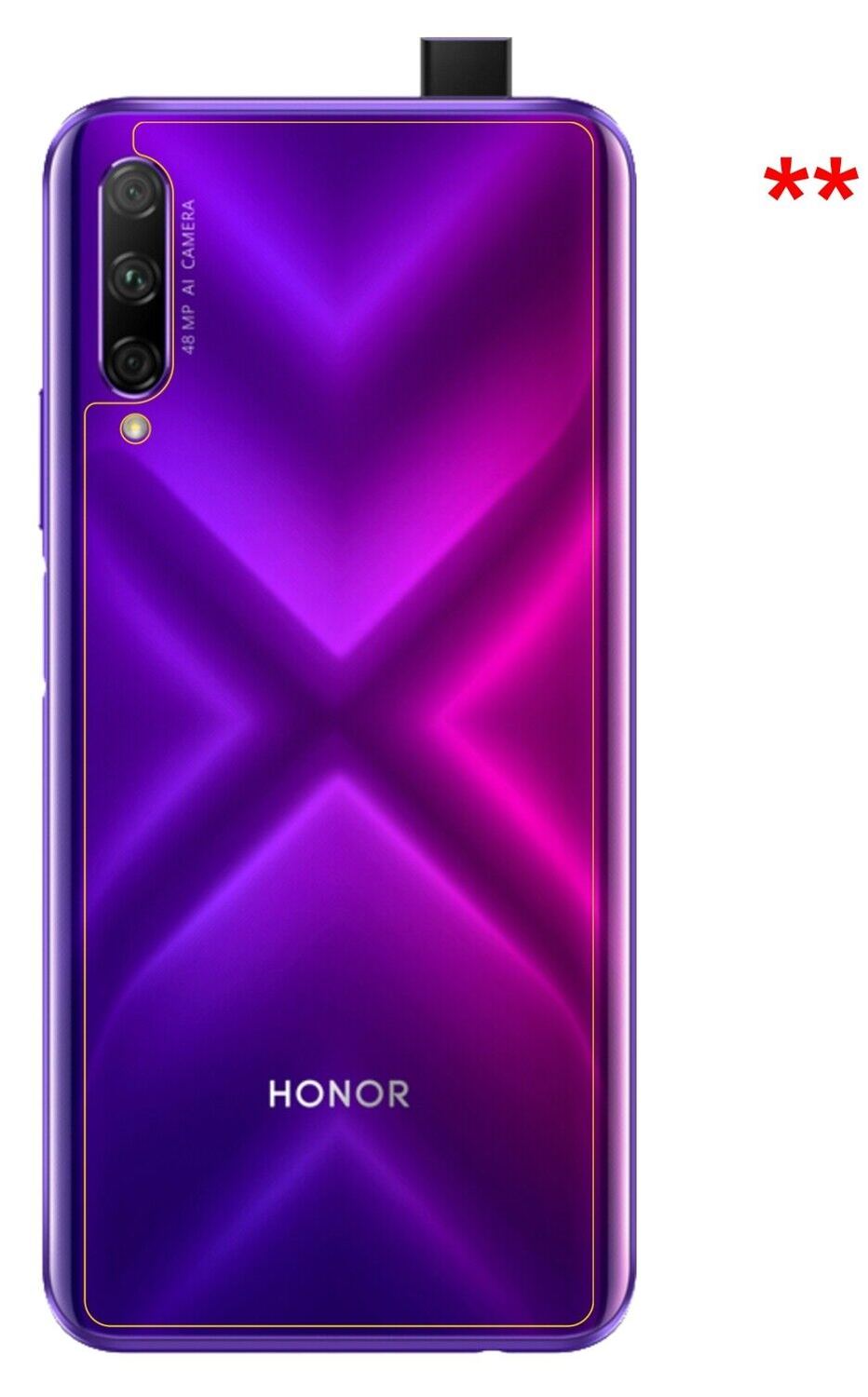 dipos 1x 9H Matte Screen Protector for Honor 9X Pro Rückseite