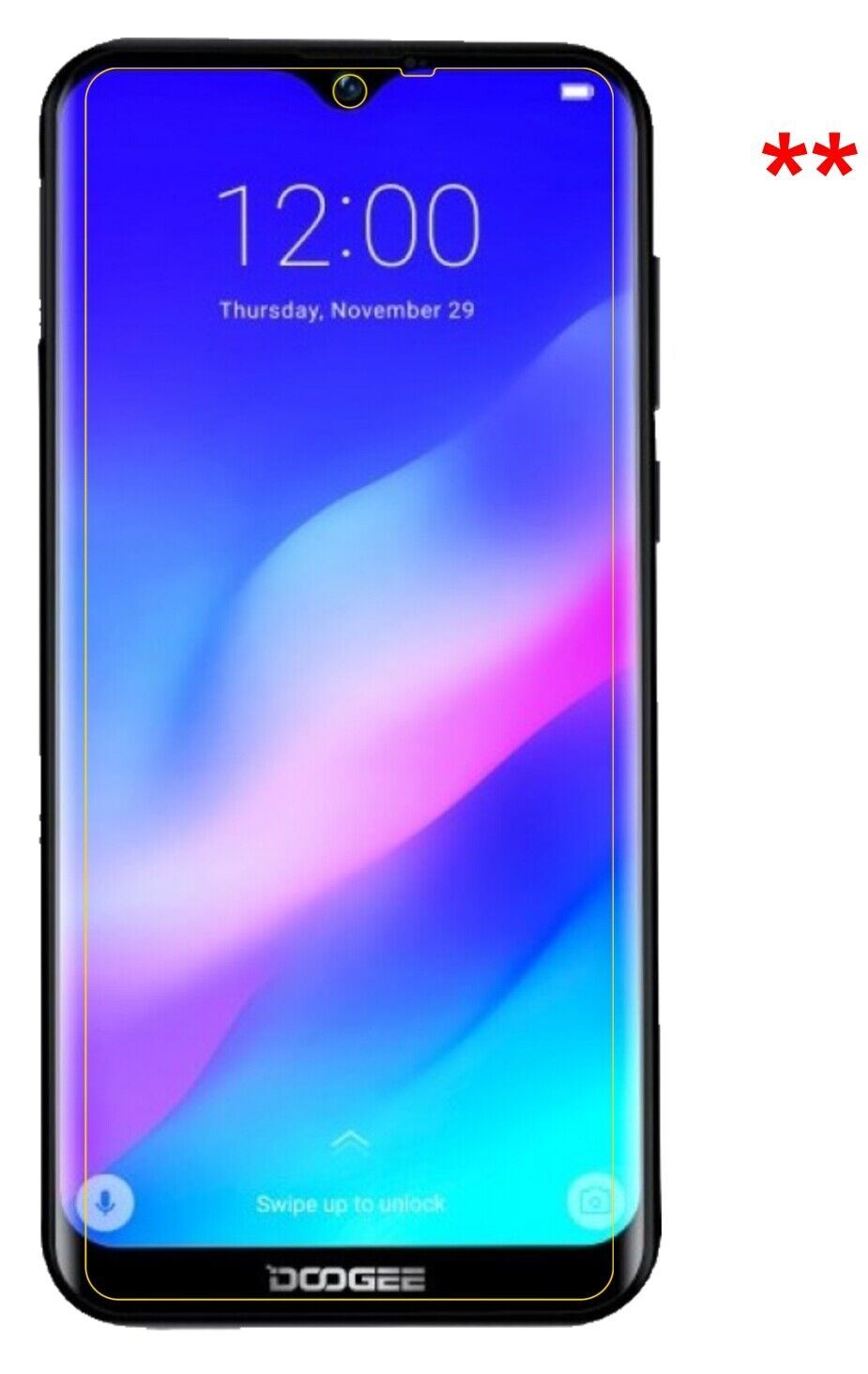 Screen Protector for I Doogee Y8 Plus (2019) I Flexible Glass I 9H I dipos