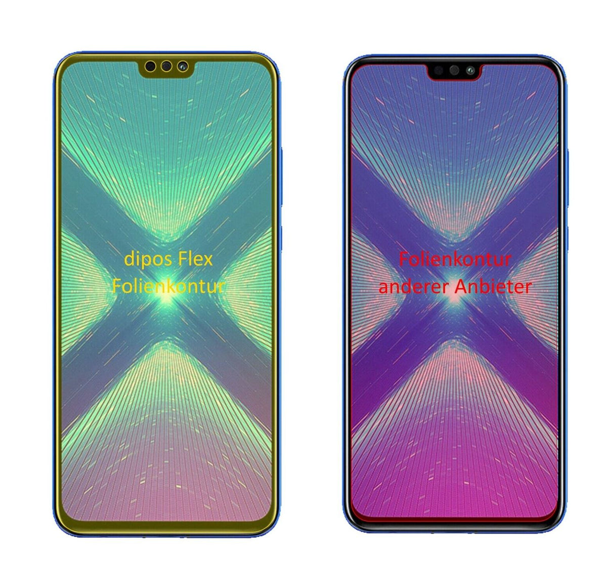 2x Screen Protector Honor View 10 Lite Protective Film covers 100% dipos Flex