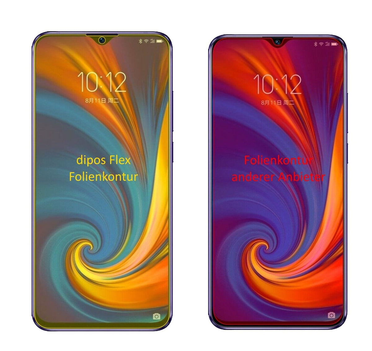 2x Screen Protector for Lenovo Z5s Protective Film covers 100% dipos Flex