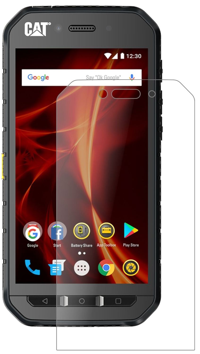 1x I Screen Protector for I CAT S48c I matte I Flexible Glass I 9H I dipos