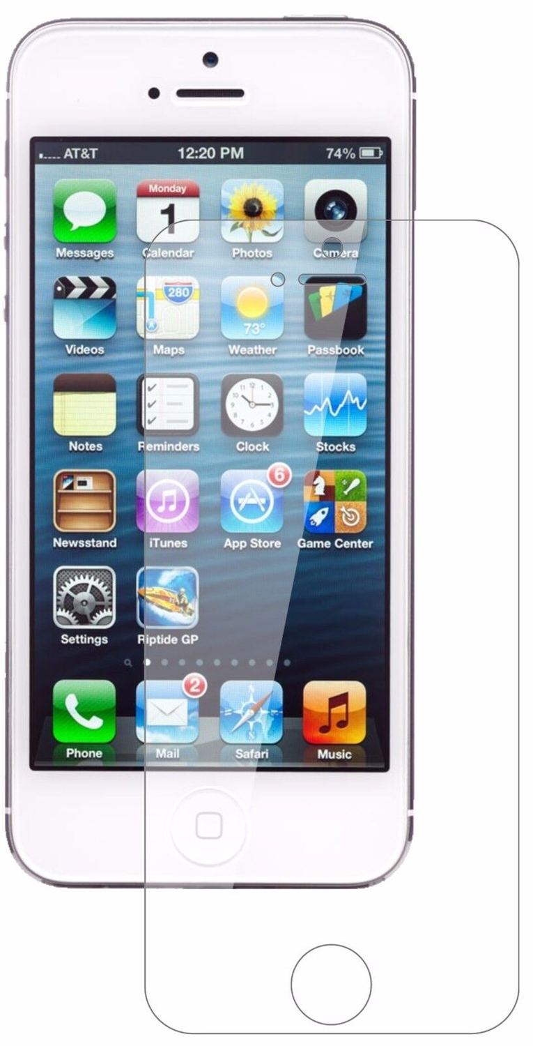 1x 9H Screen Protector for Apple iPhone 5 / 5S / 5C / SE Tempered Glass