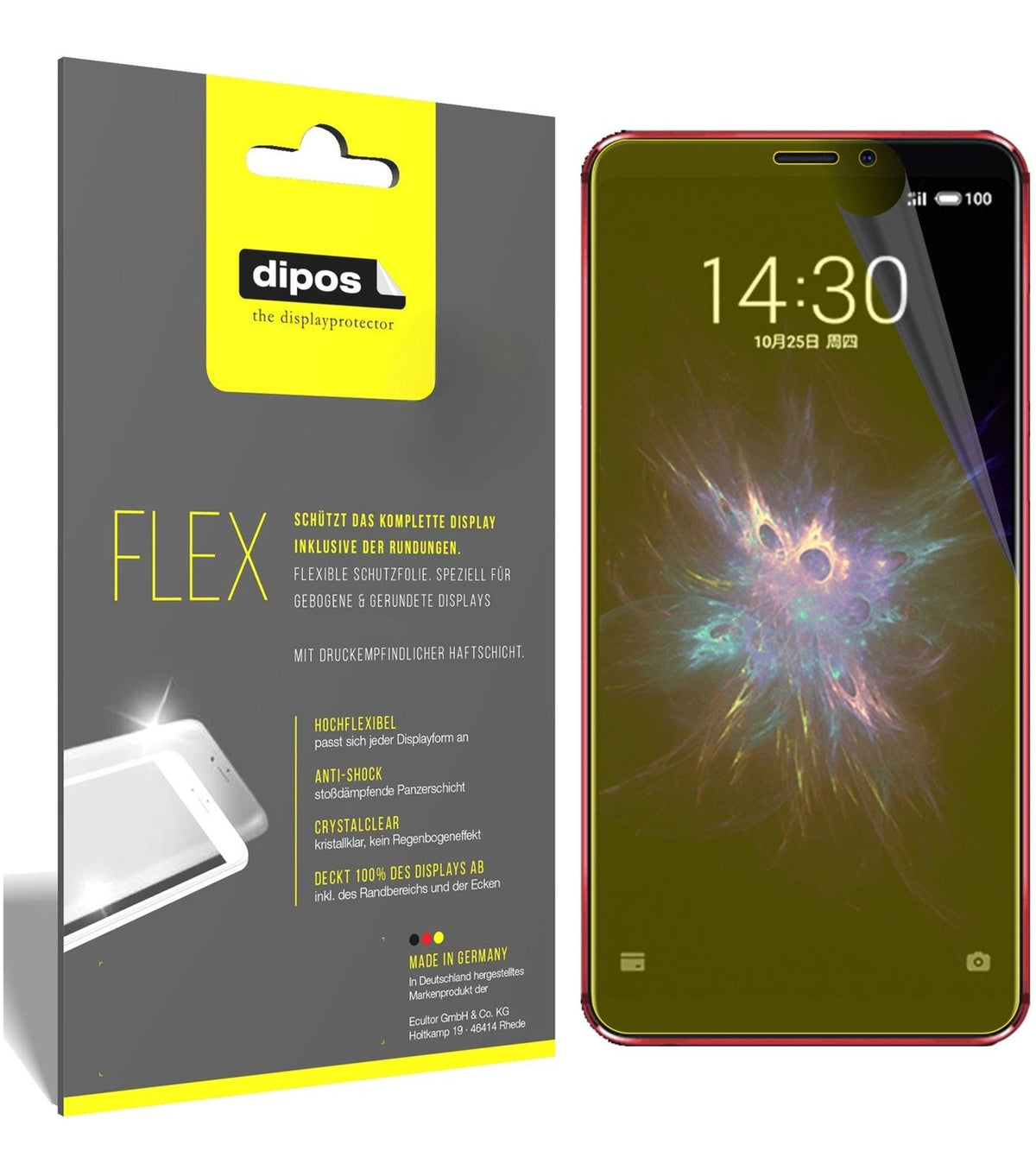 2x Screen Protector for Meizu Note 8 Protective Film covers 100% dipos Flex