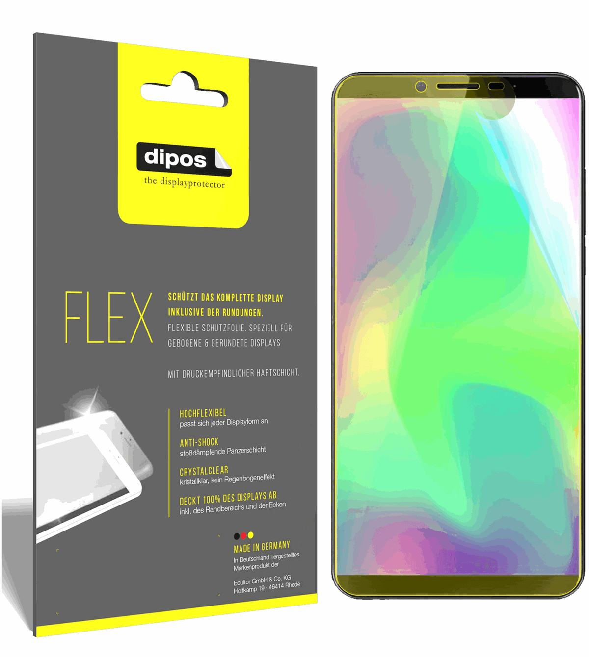 3x Screen Protector for Cubot X19 Protective Film covers 100% dipos Flex
