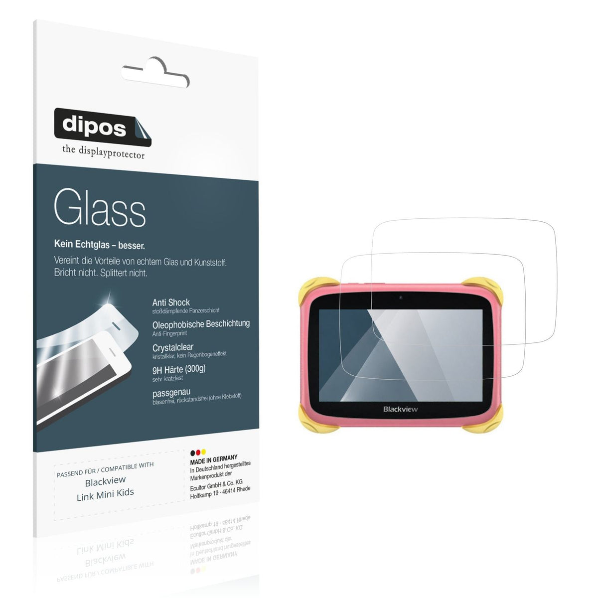 2x Screen Protector for Blackview Link Mini Kids Flexible Glass 9H dipos