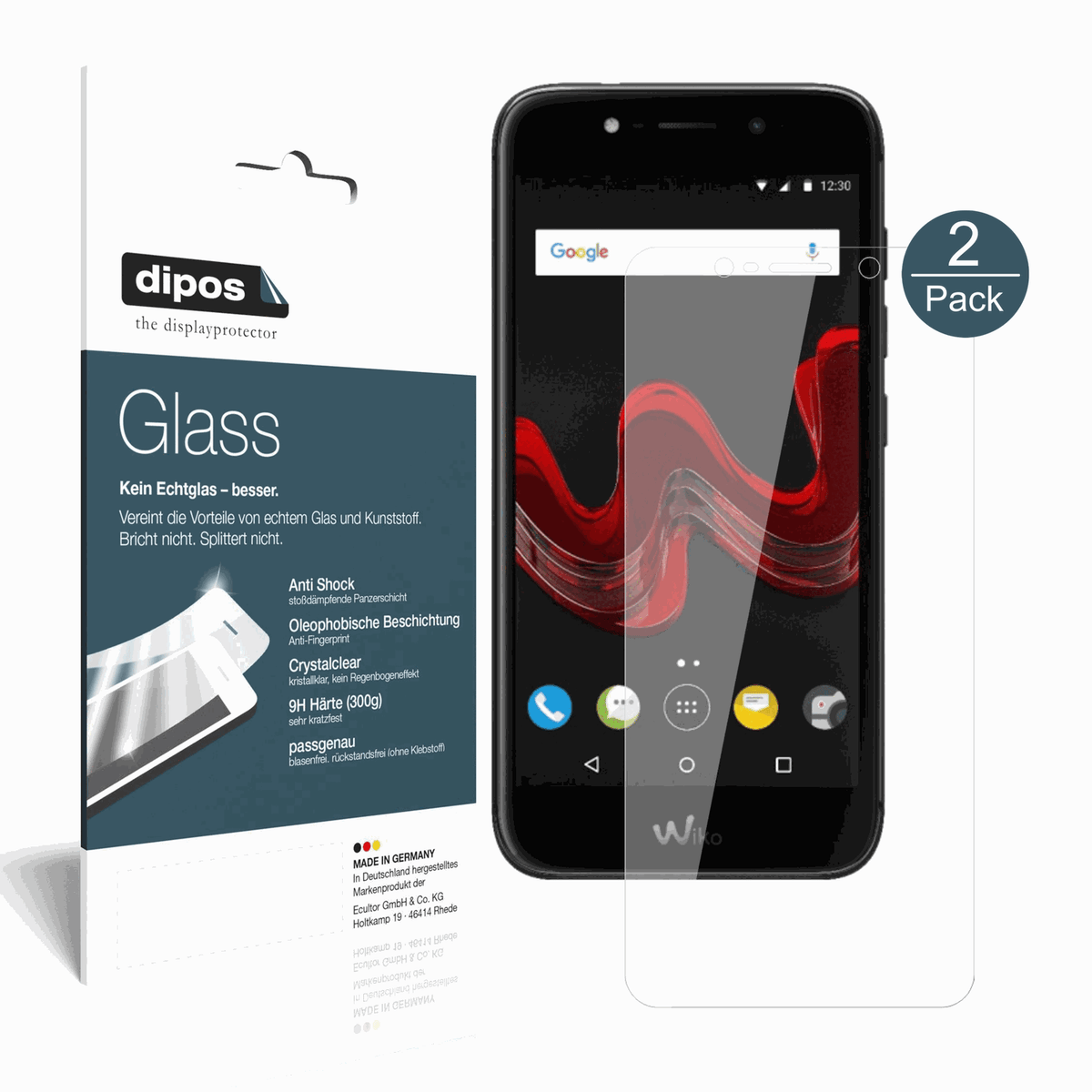 2x 9H Clear Screen Protector for Wiko Wim Lite – Shatterproof, Crystal Clear | dipos