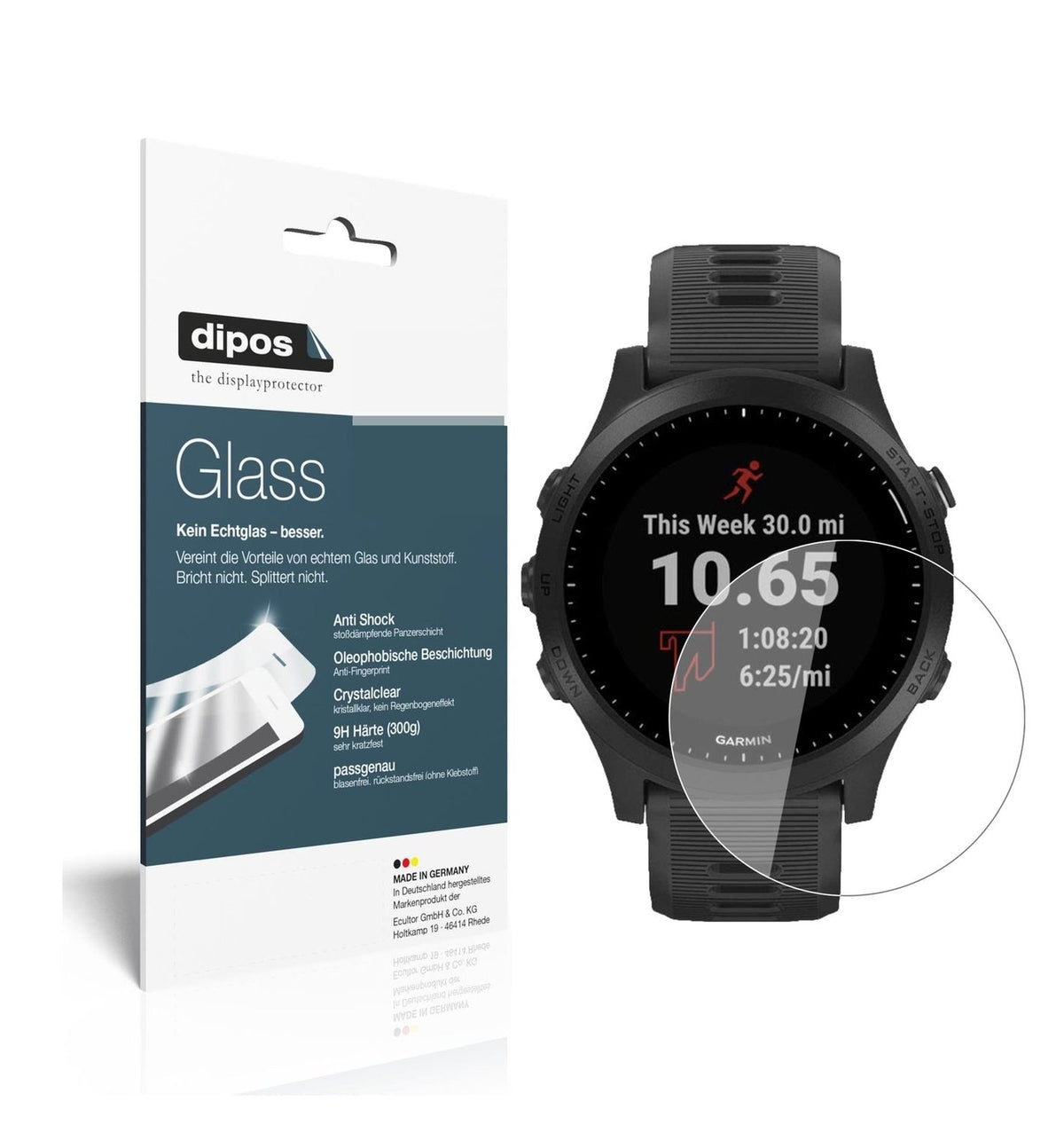Screen Protector for I Garmin Forerunner 245 I Flexible Glass I 9H I dipos