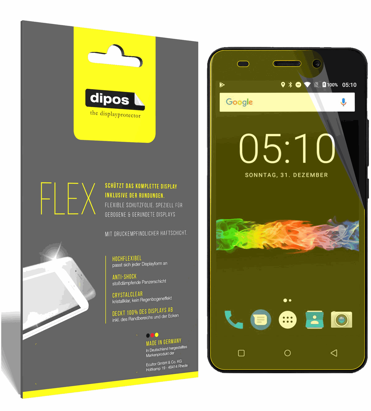 3x Screen Protector for Swisstone SD 510 Protective Film covers 100% dipos Flex