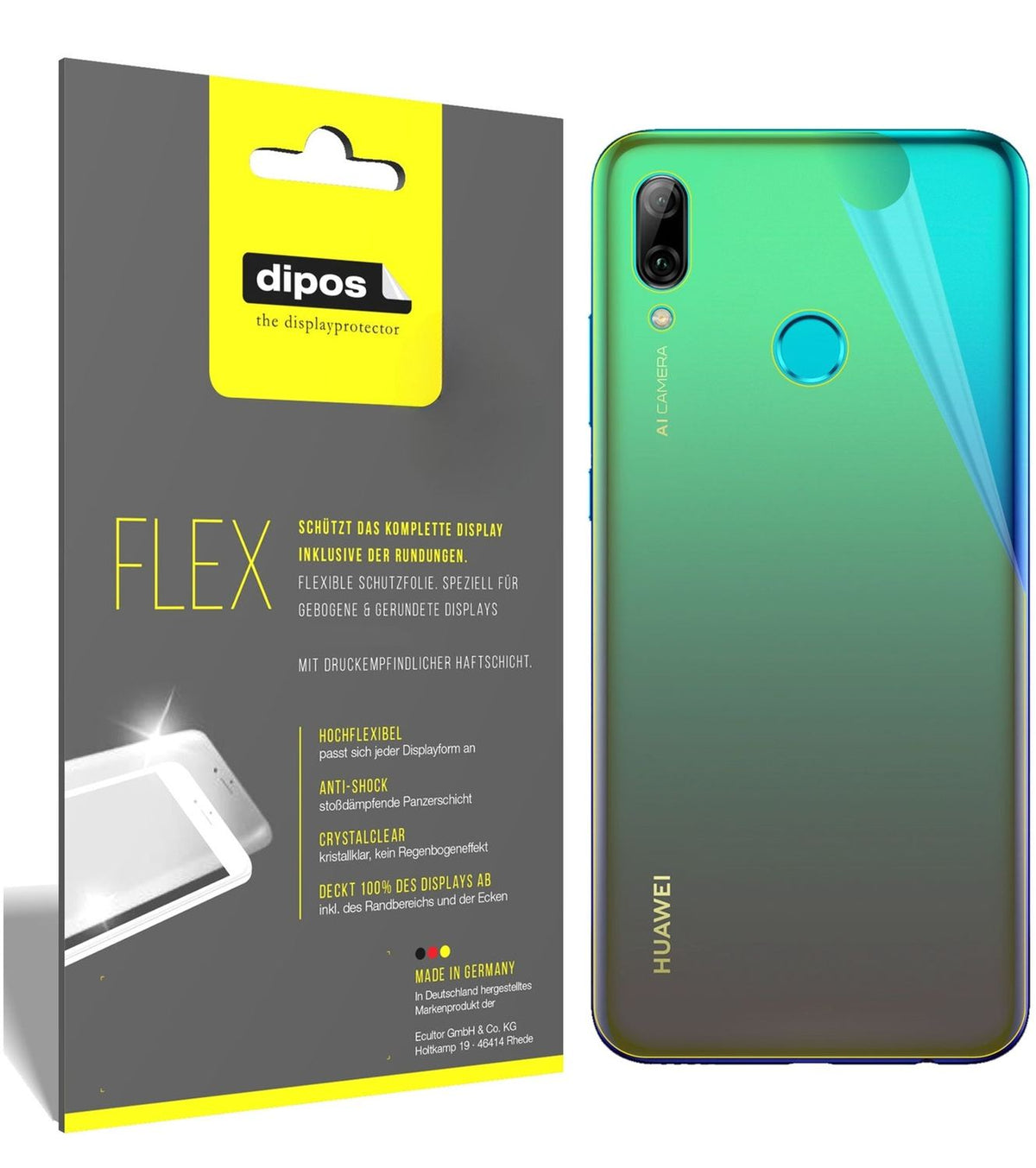 Full Cover Back Protector for Huawei P Smart (2019) – Covers Curved Edges | dipos