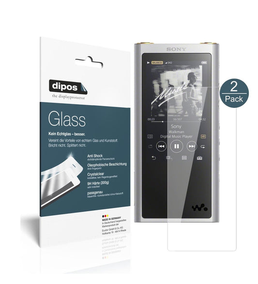 2x 9H Clear Screen Protector for Sony NW-ZX300 (MP3-Player) – Shatterproof, Crystal Clear