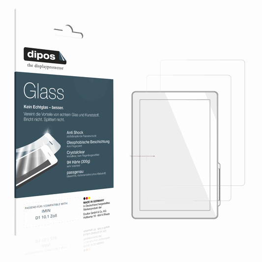2x Screen Protector for IMIN D1 10.1 Zoll Flexible Glass 9H dipos