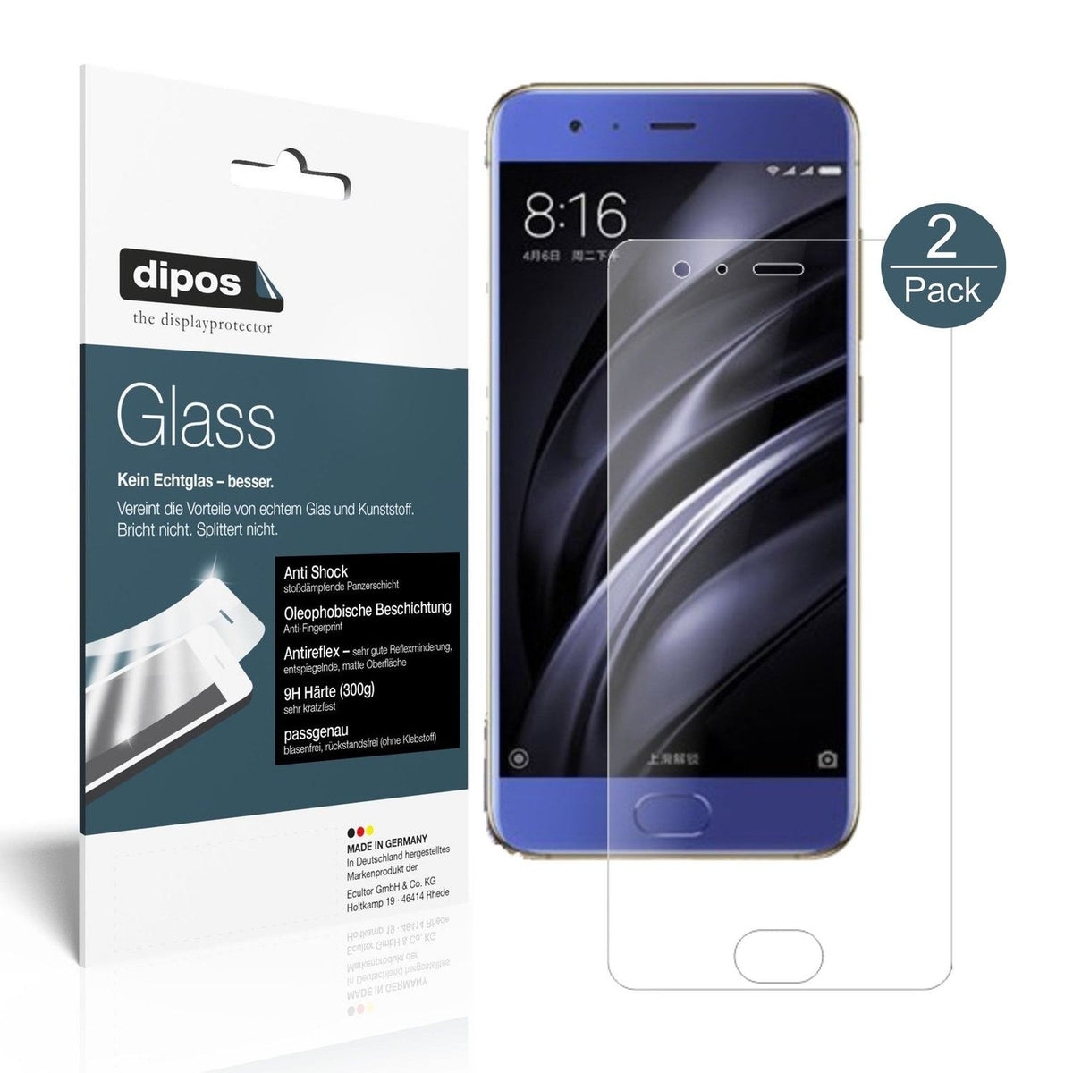 dipos 2x 9H Matte Screen Protector for Xiaomi Mi6