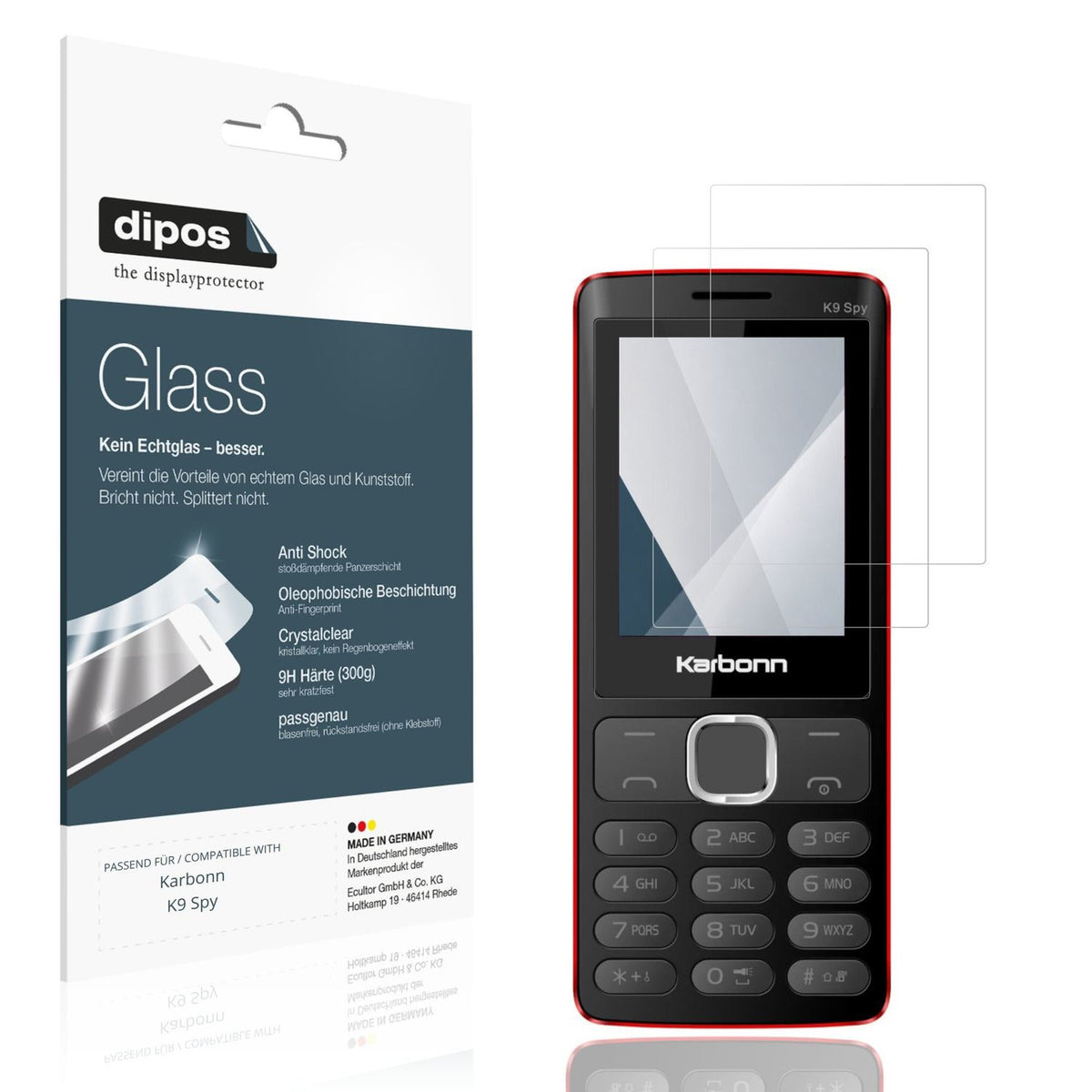 2x Screen Protector for Karbonn K9 Spy Flexible Glass 9H dipos