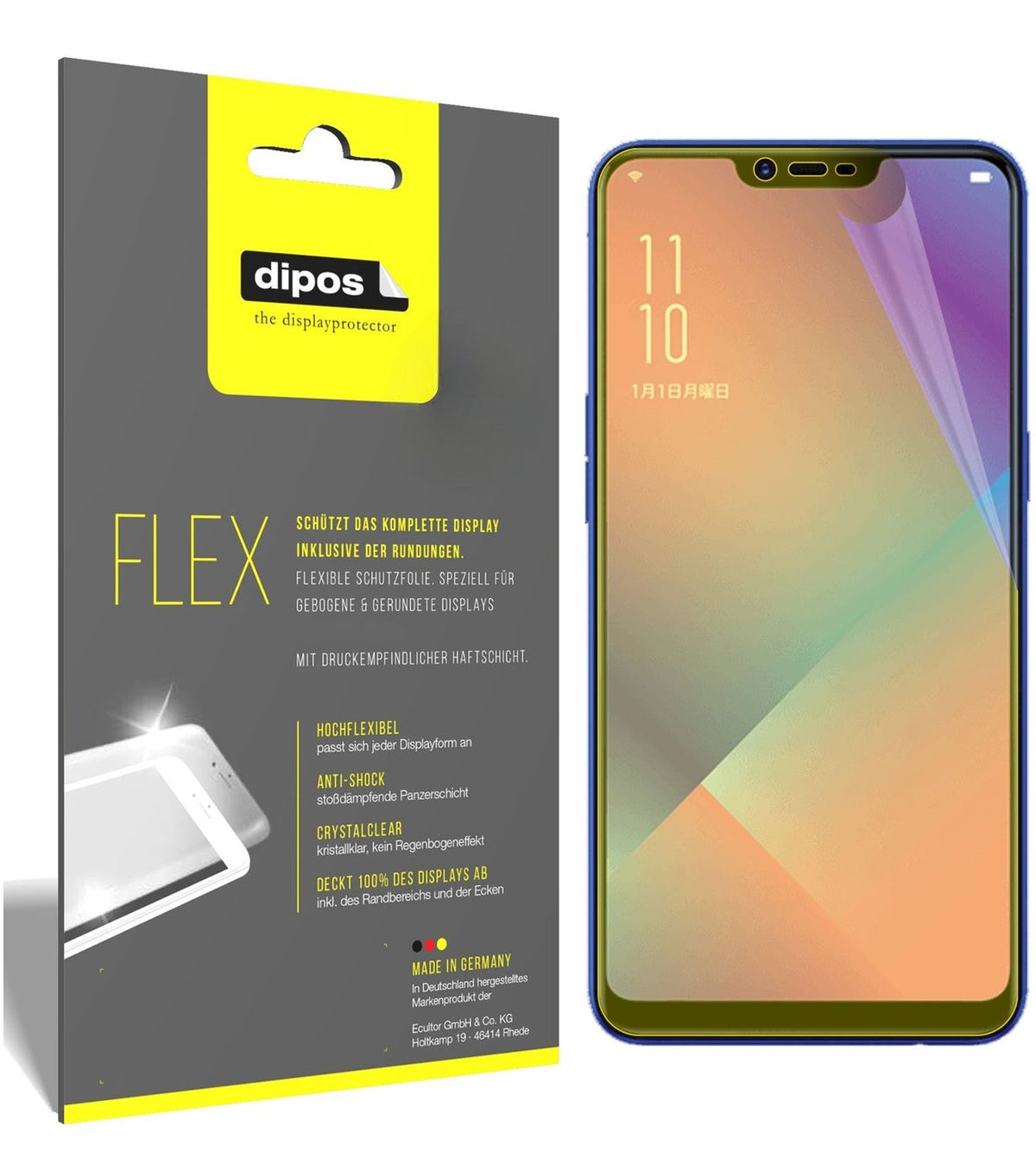 2x Full Cover Screen Protector for Oppo R15 Neo – Covers Curved Edges | dipos