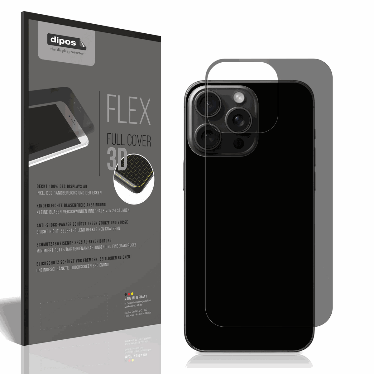 Full Cover Privacy Film for Apple iPhone 15 Pro Max Rückseite Screen Protector