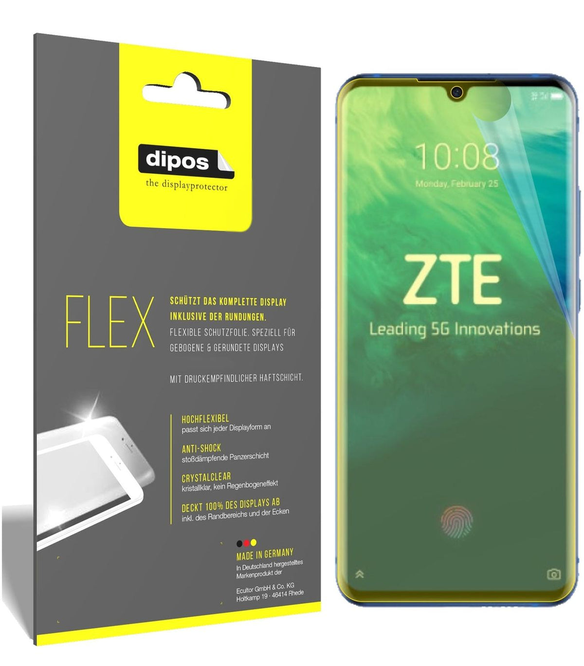 2x Screen Protector for Axon 10 Pro Protective Film covers 100% dipos Flex
