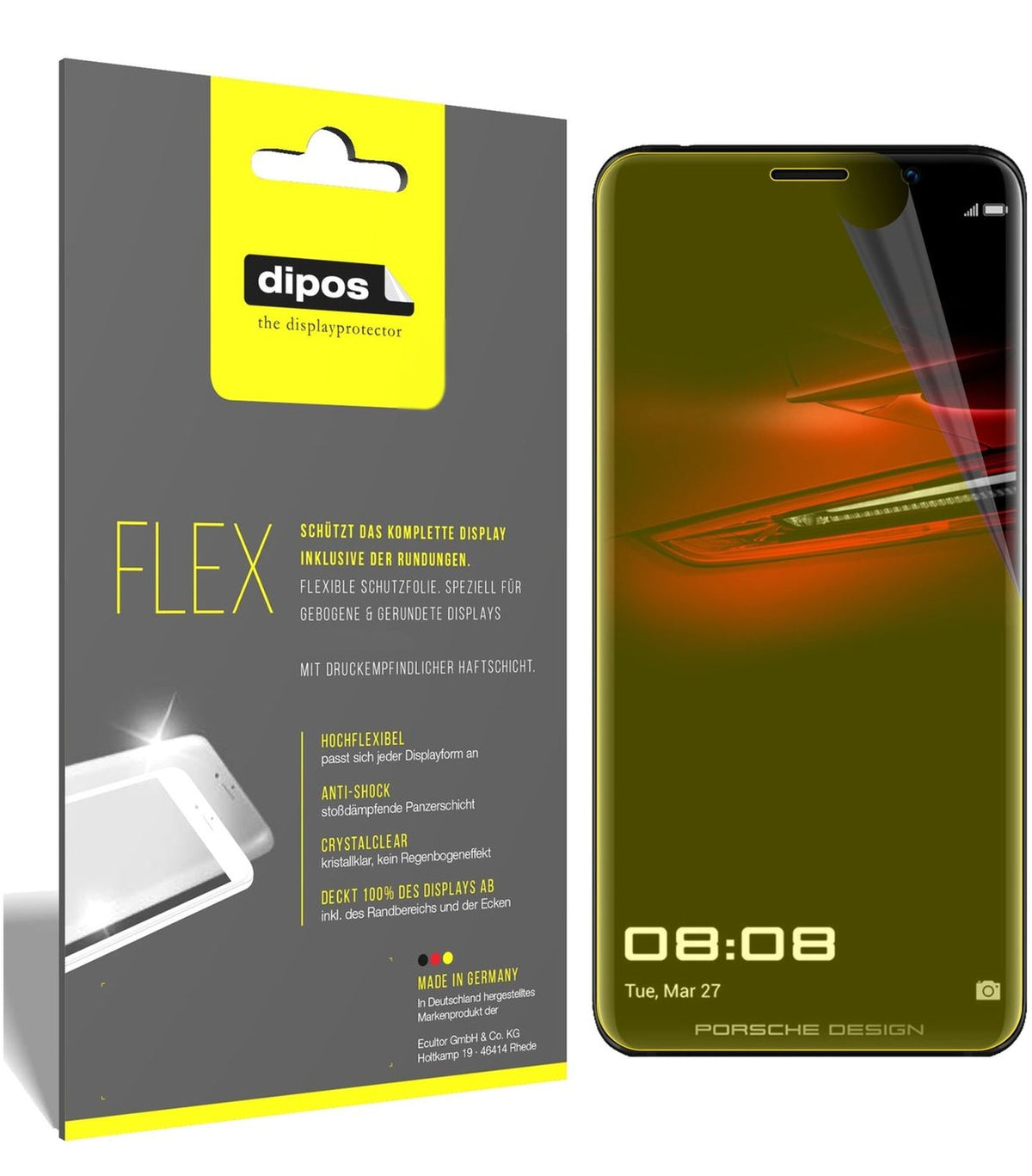 2x Full Cover Screen Protector for Huawei Mate RS Porsche Design – Covers Curved Edges