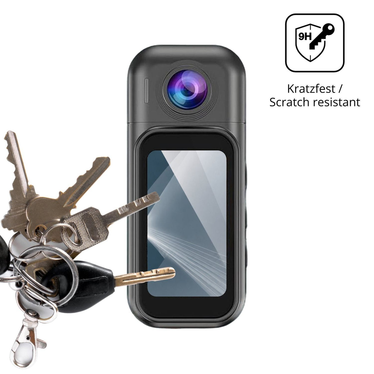 dipos Displayschutz für 7JI 32265 Action Cam, transparente Oberfläche, perfekte Passform auch für die Rundungen