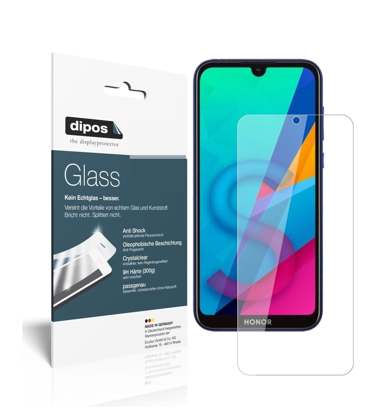 9H Clear Screen Protector for Honor Play 8 – Shatterproof, Crystal Clear | dipos