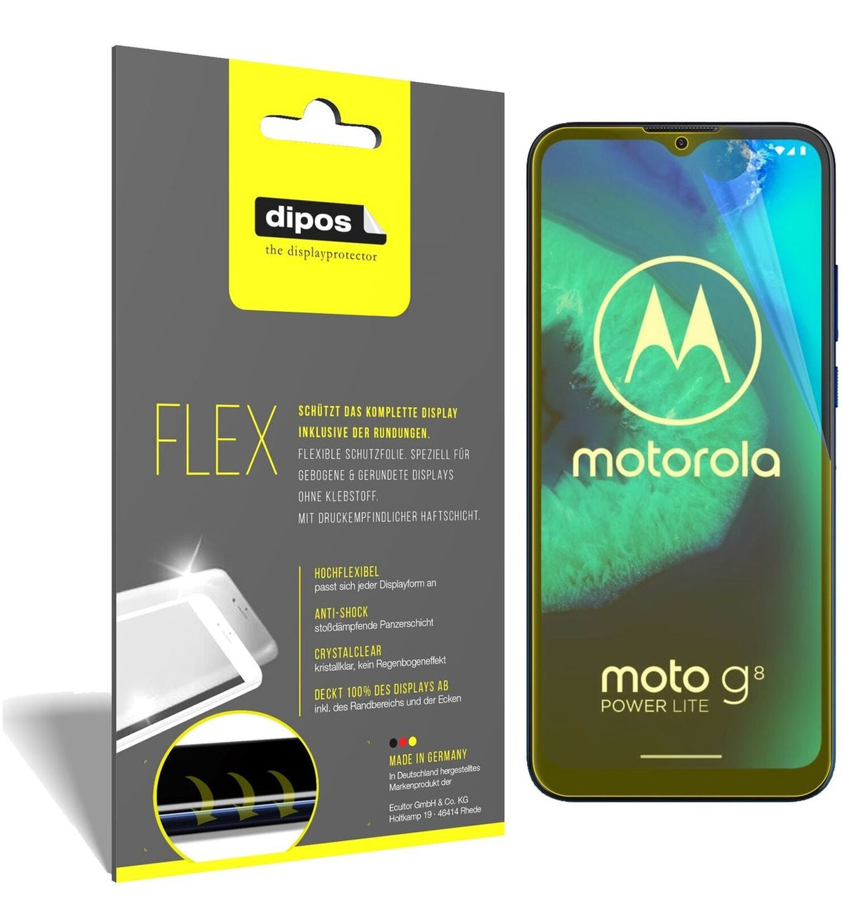 2x Full Cover Screen Protector for Motorola Moto G8 Power Lite – Covers Curved Edges