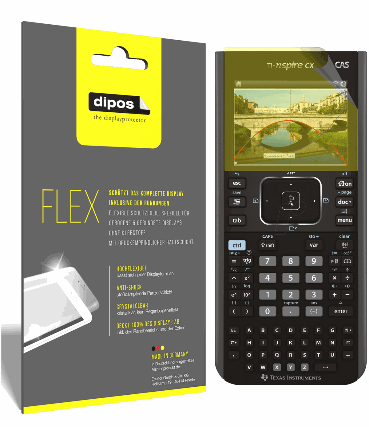 dipos FLEX 3x Clear Screen Protector for Texas Instruments TI Nspire CX