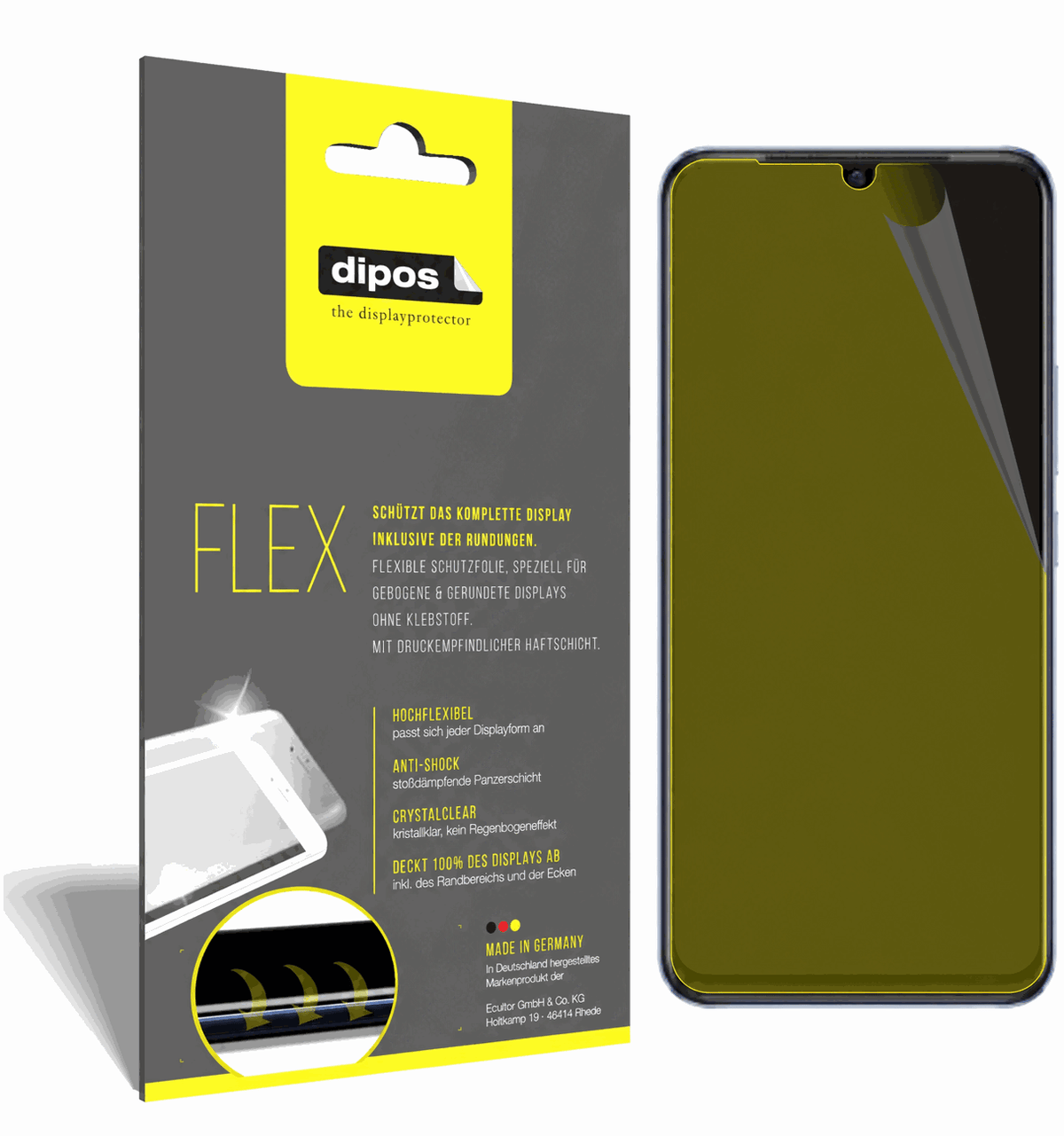 2x Screen Protector for Vivo V23e 5G Protective Film covers 100% dipos Flex