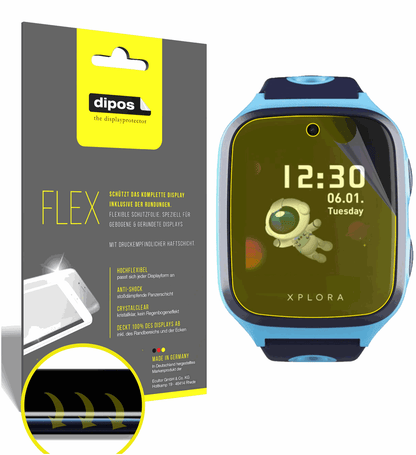 3x Screen Protector for Xplora X4 Protective Film covers 100% dipos Flex