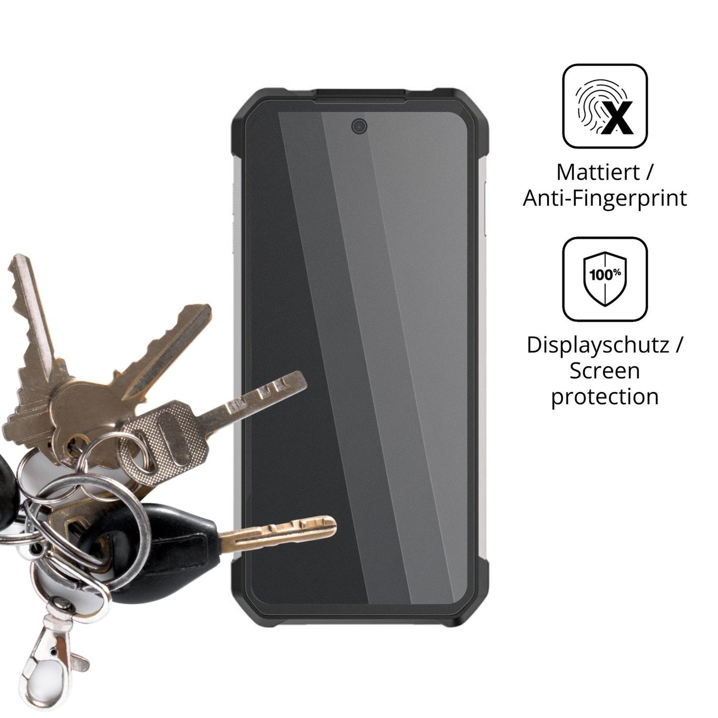 dipos Displayschutz für 8849 Tank 5 Pro, mattierte Oberfläche, Blickschutzfilter und perfekter Passform