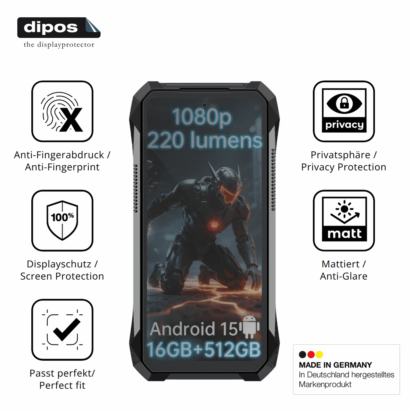 Privatsphäre-Schutz durch Sichtschutz-Folie passend zugeschnitten für 8849 Tank X