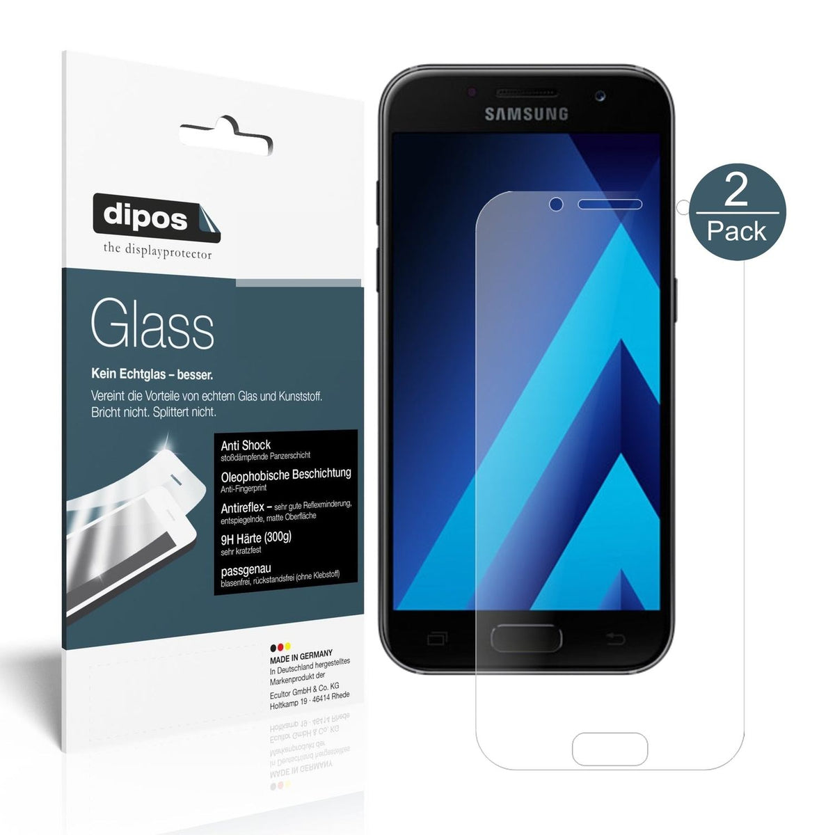 1x 9H Matte Screen Protector for Samsung Galaxy A3 (2017) Tempered Film