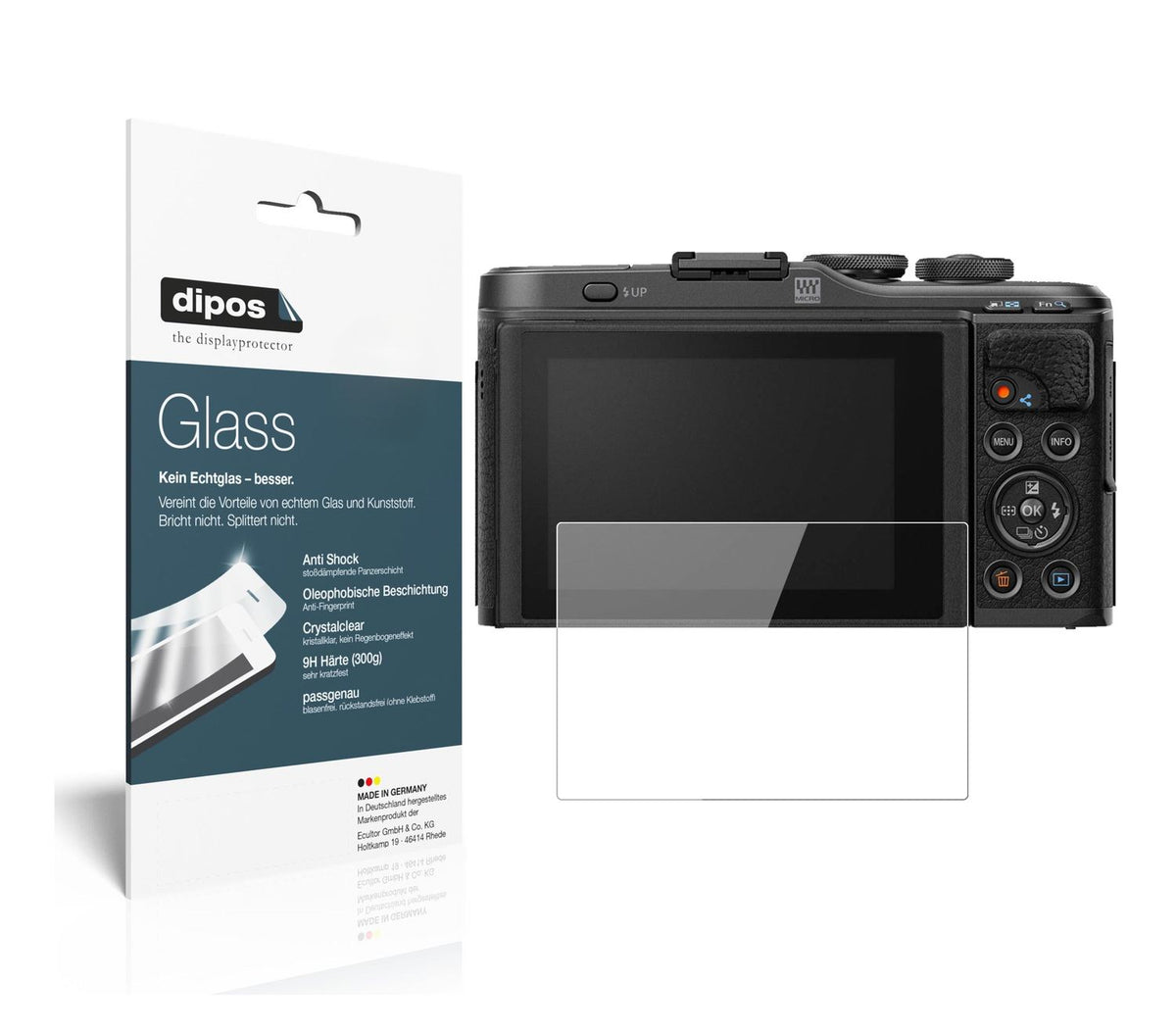 9H Clear Screen Protector for Olympus Pen E-PL10 – Shatterproof, Crystal Clear | dipos
