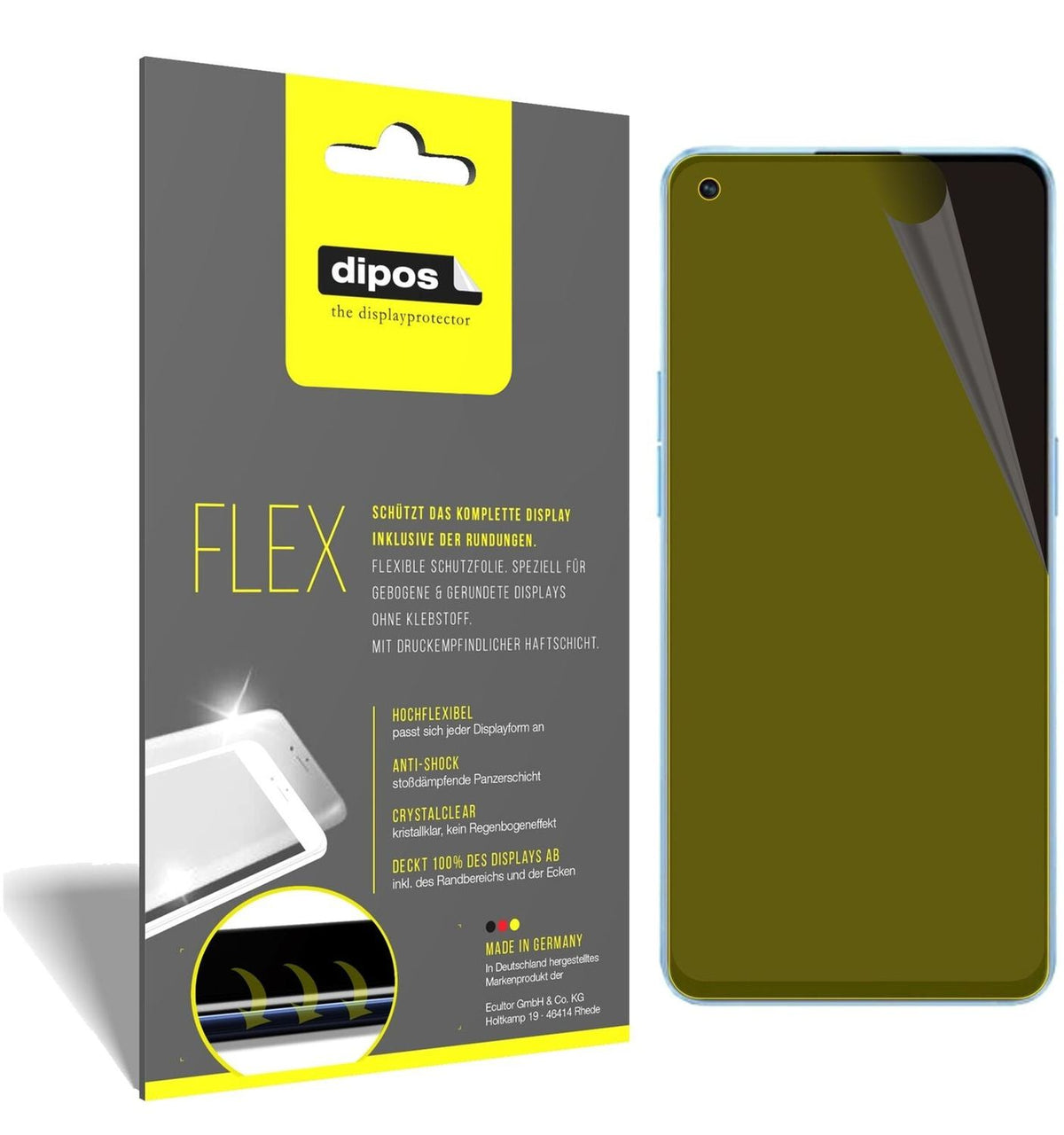 2x Screen Protector for Oppo Reno 7 Pro Protective Film covers 100% dipos Flex
