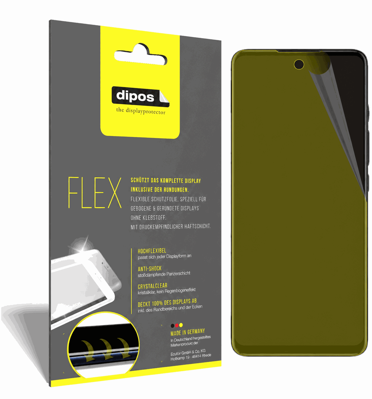 2x Full Cover Screen Protector for Motorola E30 – Covers Curved Edges | dipos