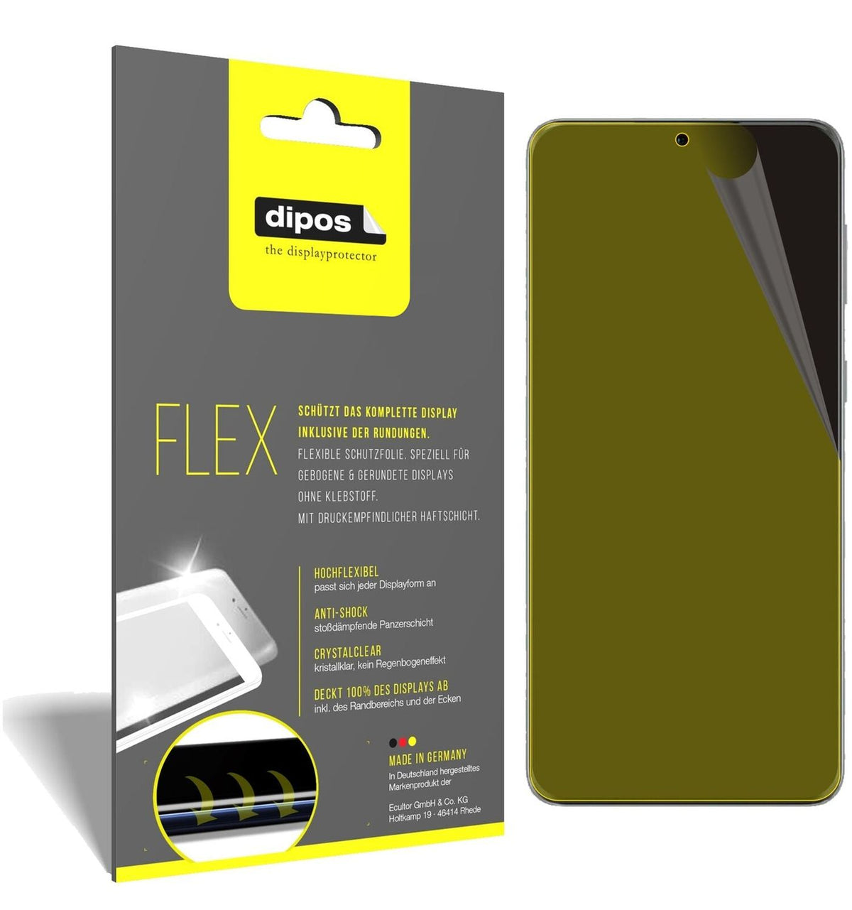 2x Screen Protector for Huawei P50 Protective Film covers 100% dipos Flex