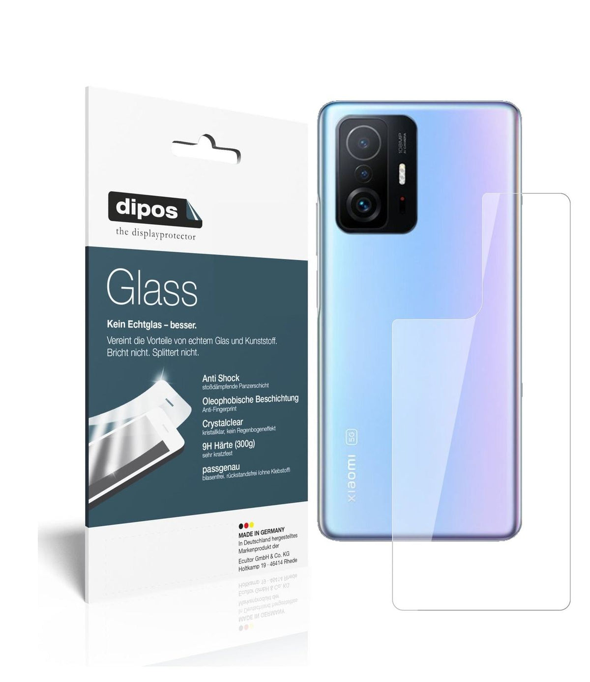 9H Clear Back Protector for Xiaomi 11T – Shatterproof, Crystal Clear | dipos