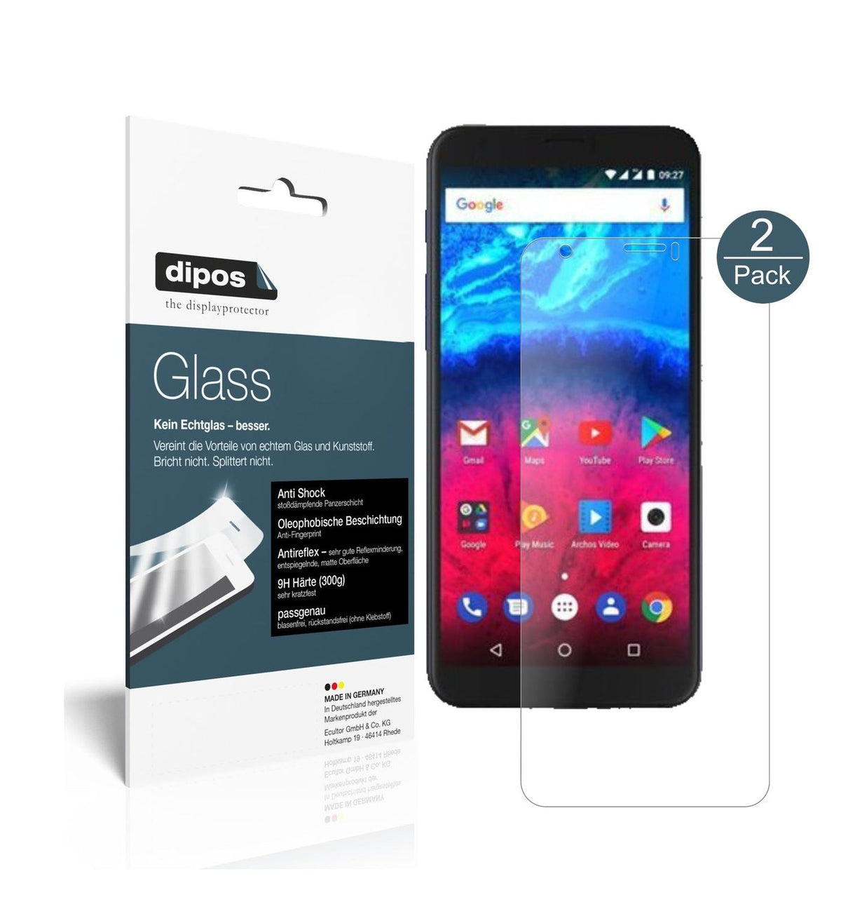 dipos 2x 9H Matte Screen Protector for Archos Core 60S