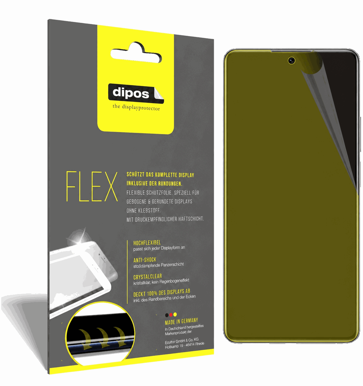 2x Screen Protector for Xiaomi 11T Pro Protective Film covers 100% dipos Flex