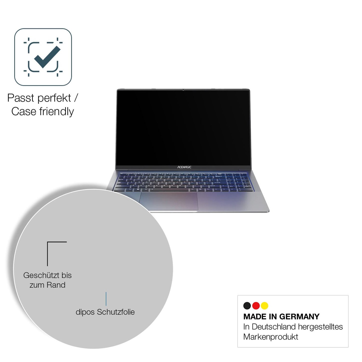 Schutzglasfolie mit optimaler Passform, zur Verwendung mit Hüllen geeignet