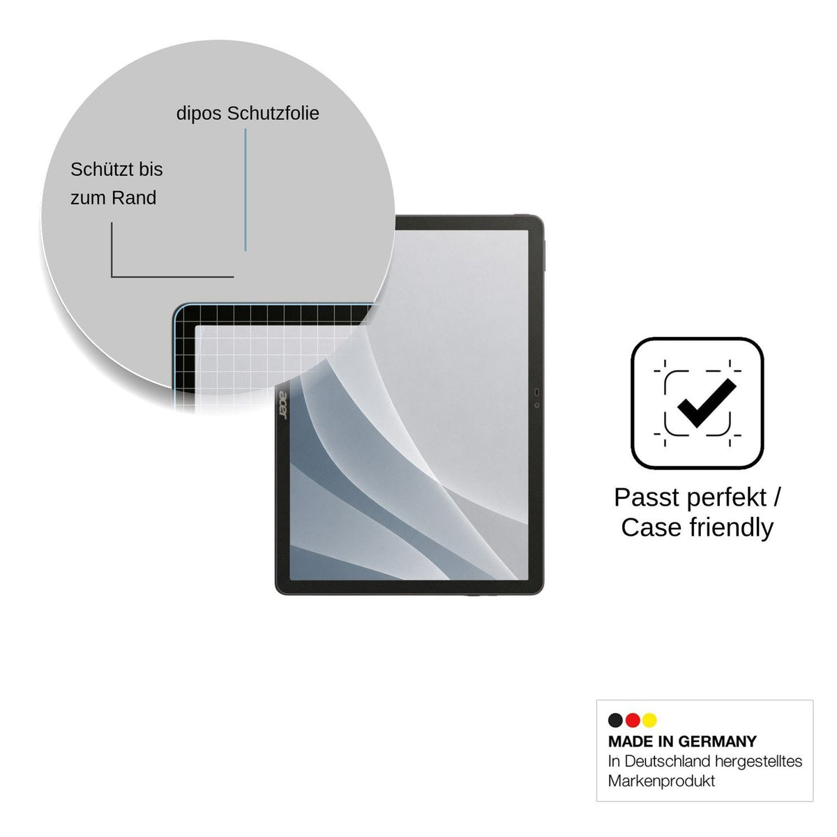 2x Screen Protector for Acer Iconia Tab 11 matte Flexible Glass 9H dipos