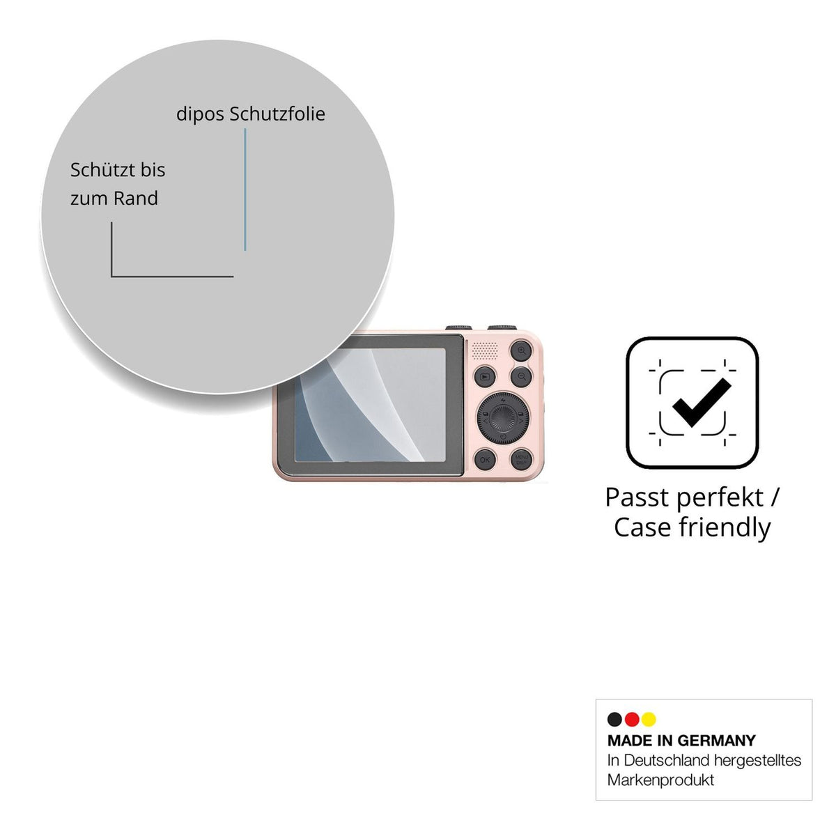 Schutzglasfolie mit optimaler Passform, zur Verwendung mit Hüllen geeignet