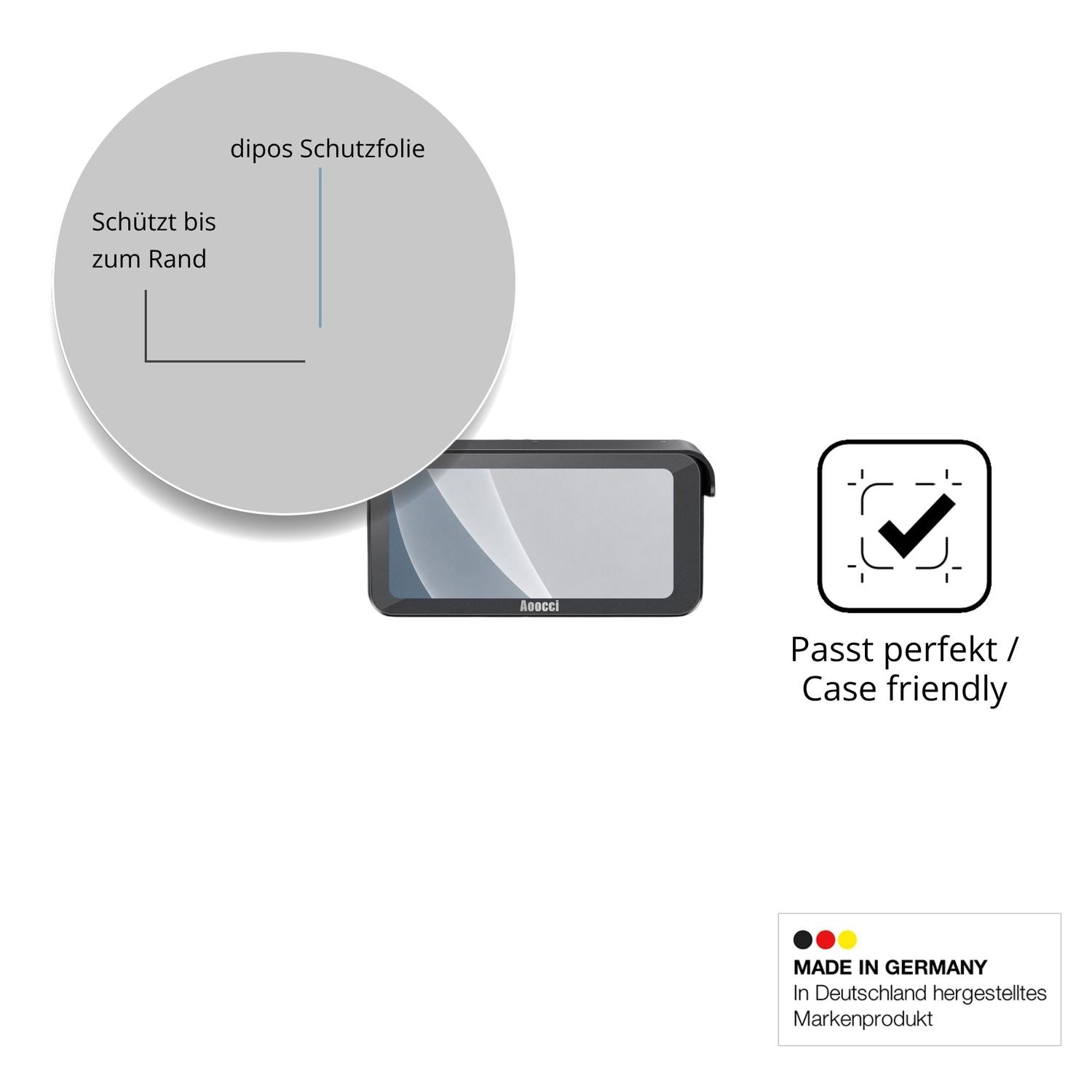 Schutzglasfolie mit optimaler Passform, zur Verwendung mit Hüllen geeignet