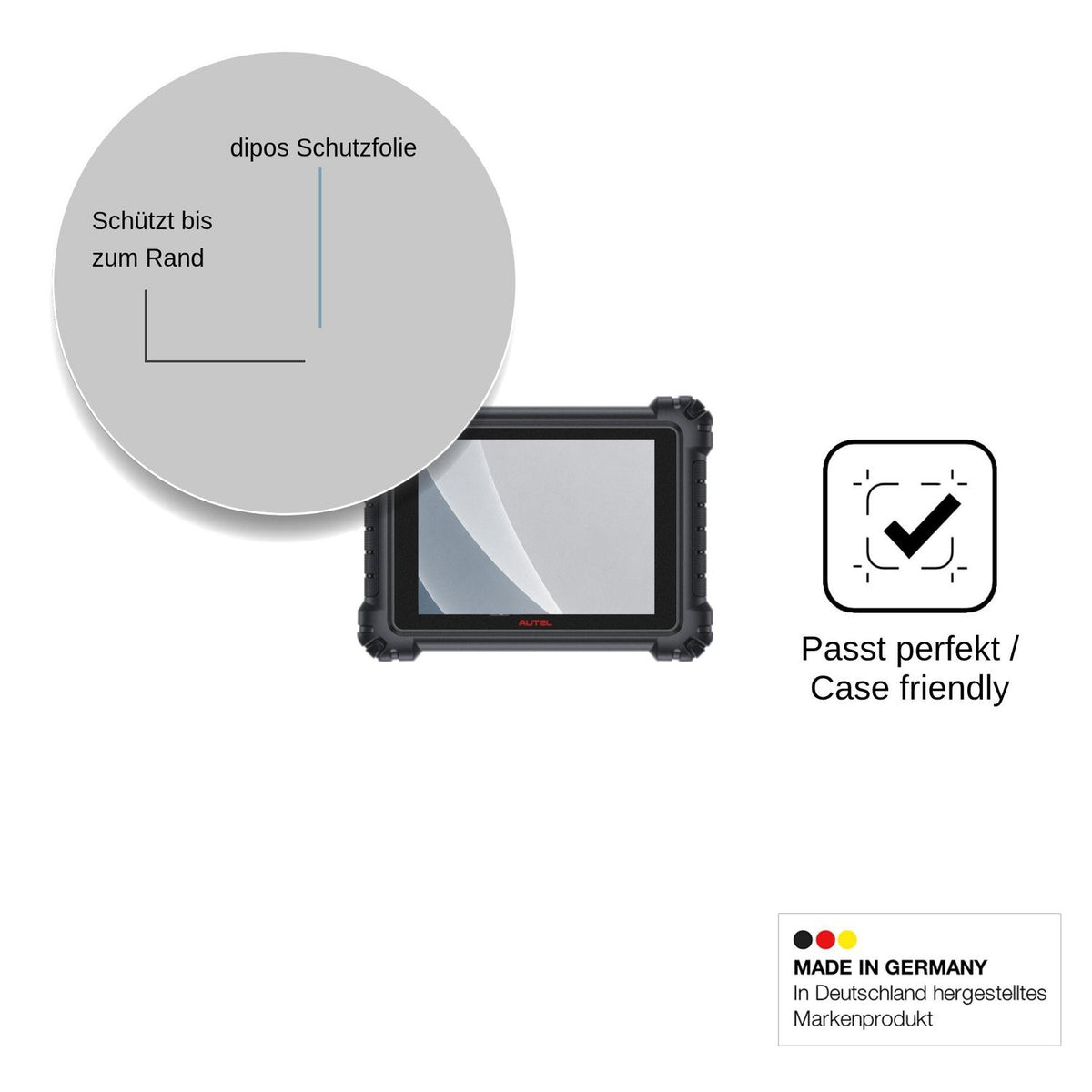 2x Screen Protector for Autel MaxiSys MS909 S2 matte Flexible Glass 9H dipos