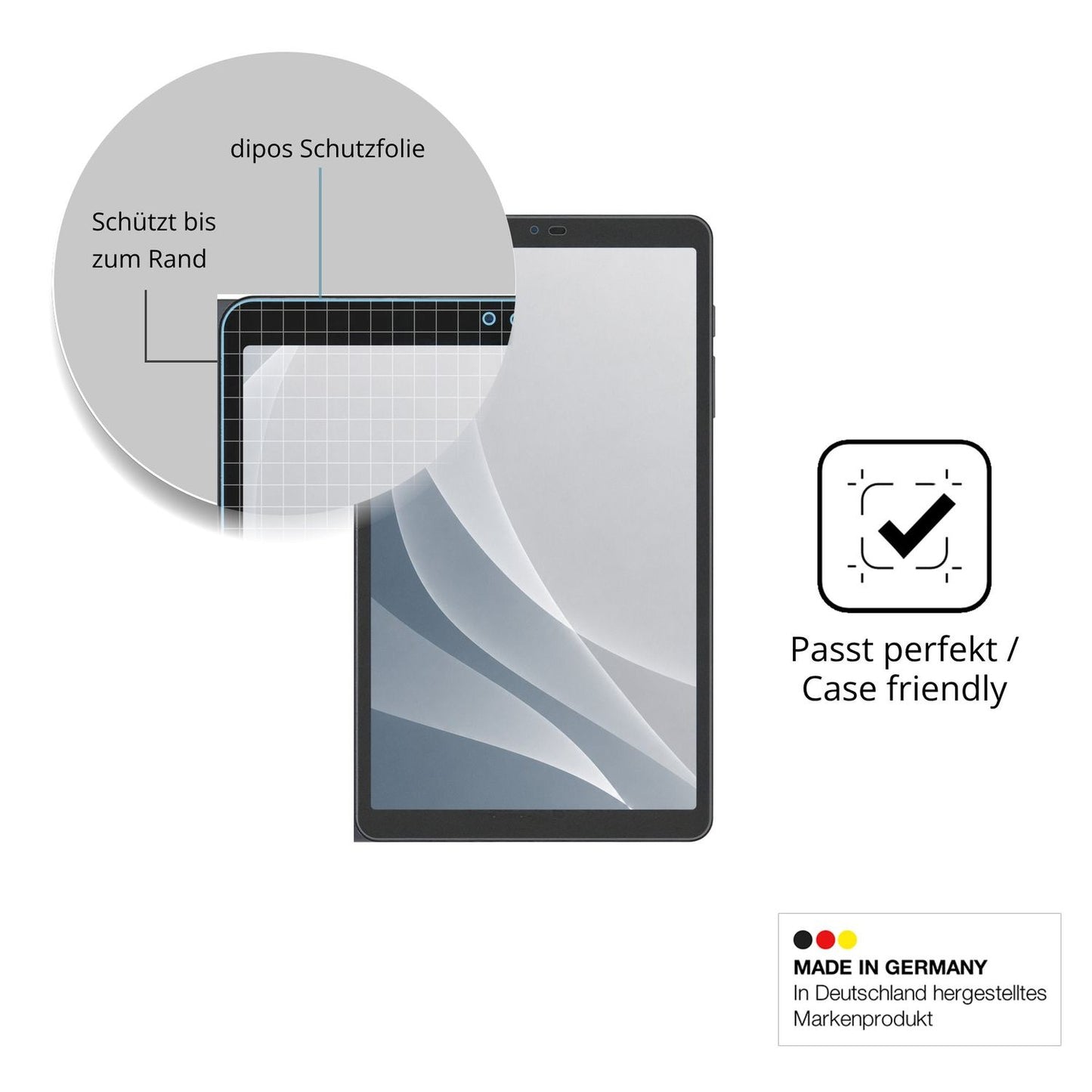 Schutzglasfolie mit optimaler Passform, zur Verwendung mit Hüllen geeignet