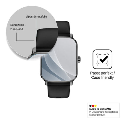 2x Screen Protector for Beafon Smartwatch 103 matte Flexible Glass 9H dipos
