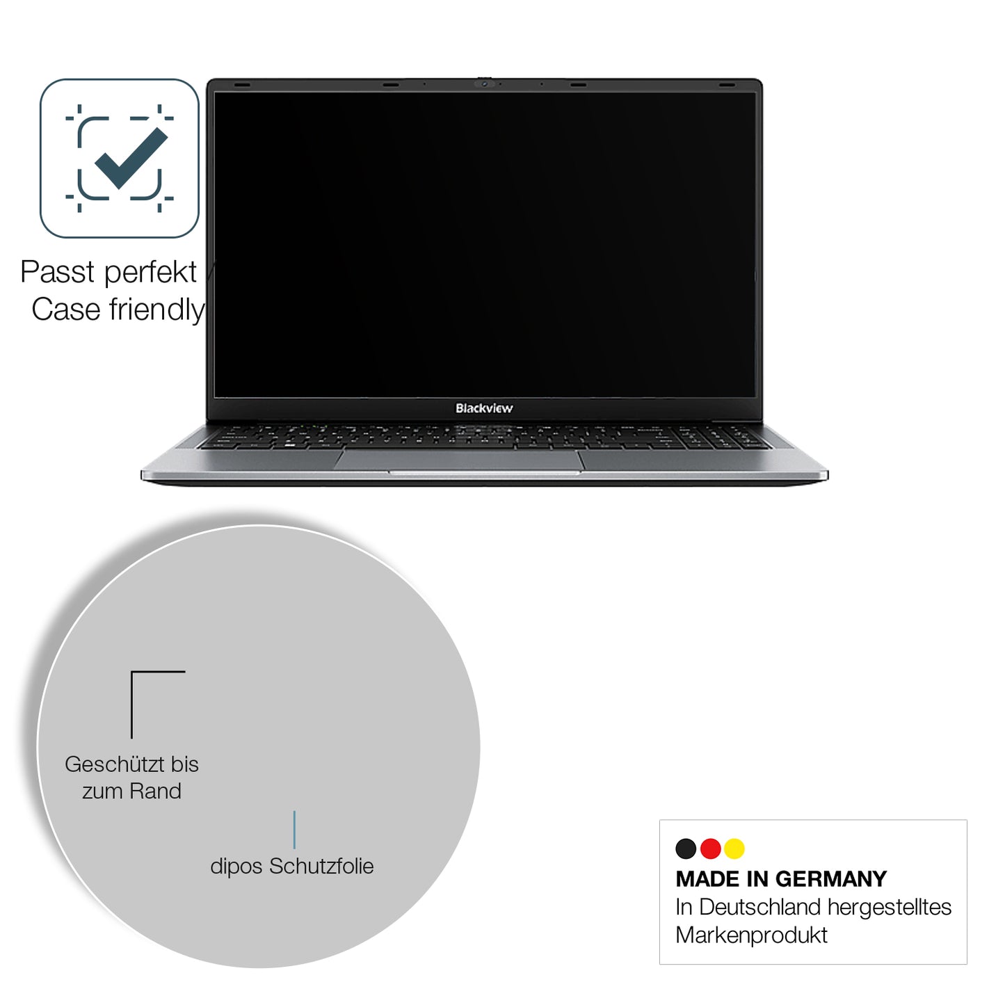 Schutzglasfolie mit optimaler Passform, zur Verwendung mit Hüllen geeignet