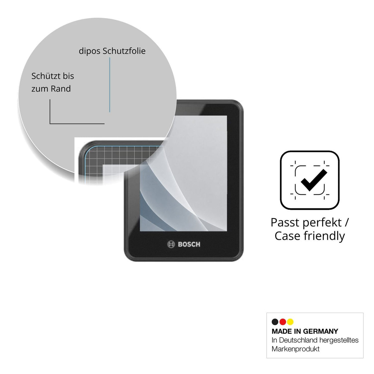 Schutzglasfolie mit optimaler Passform, zur Verwendung mit Hüllen geeignet